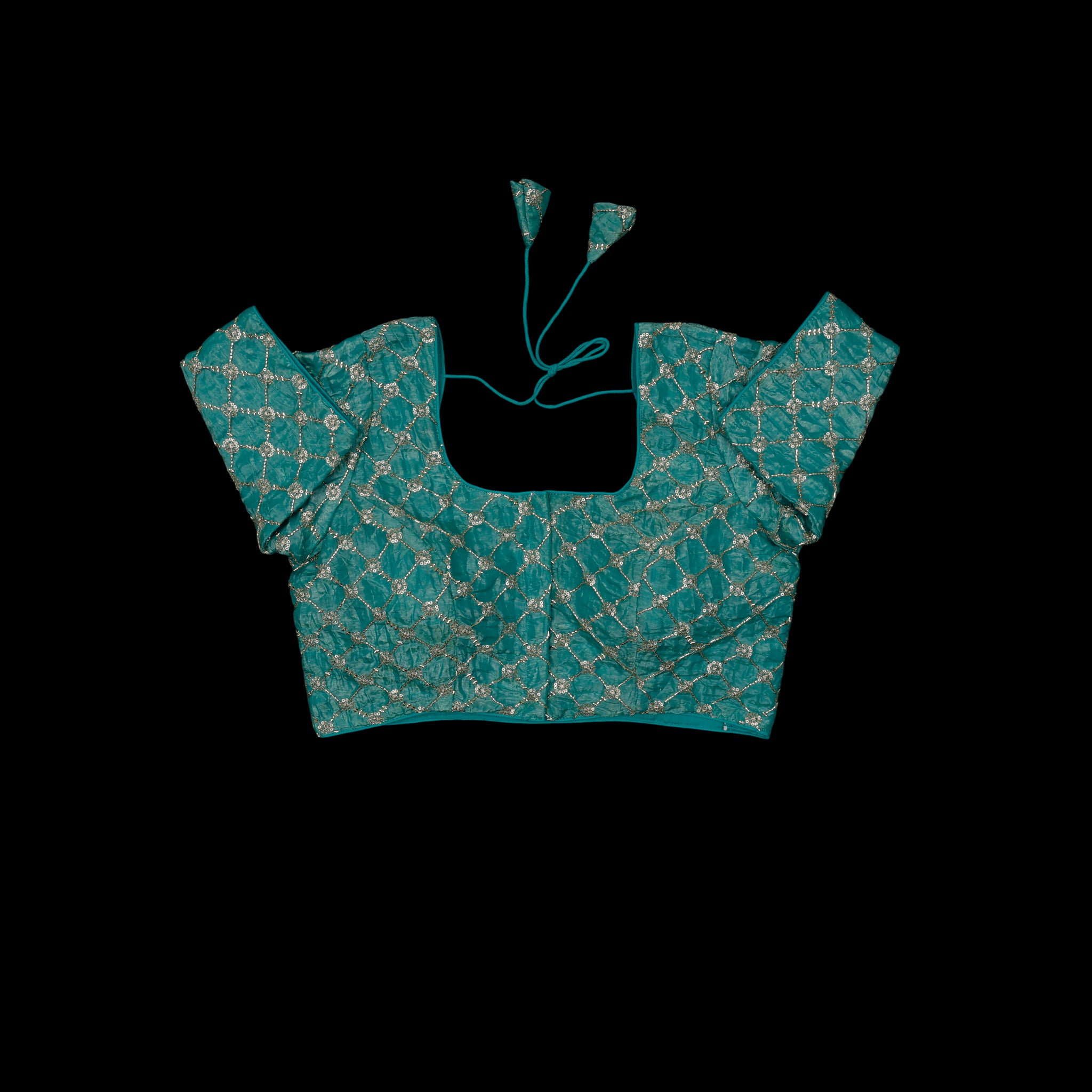 Sequin Embellished U Neck Readymade Blouse