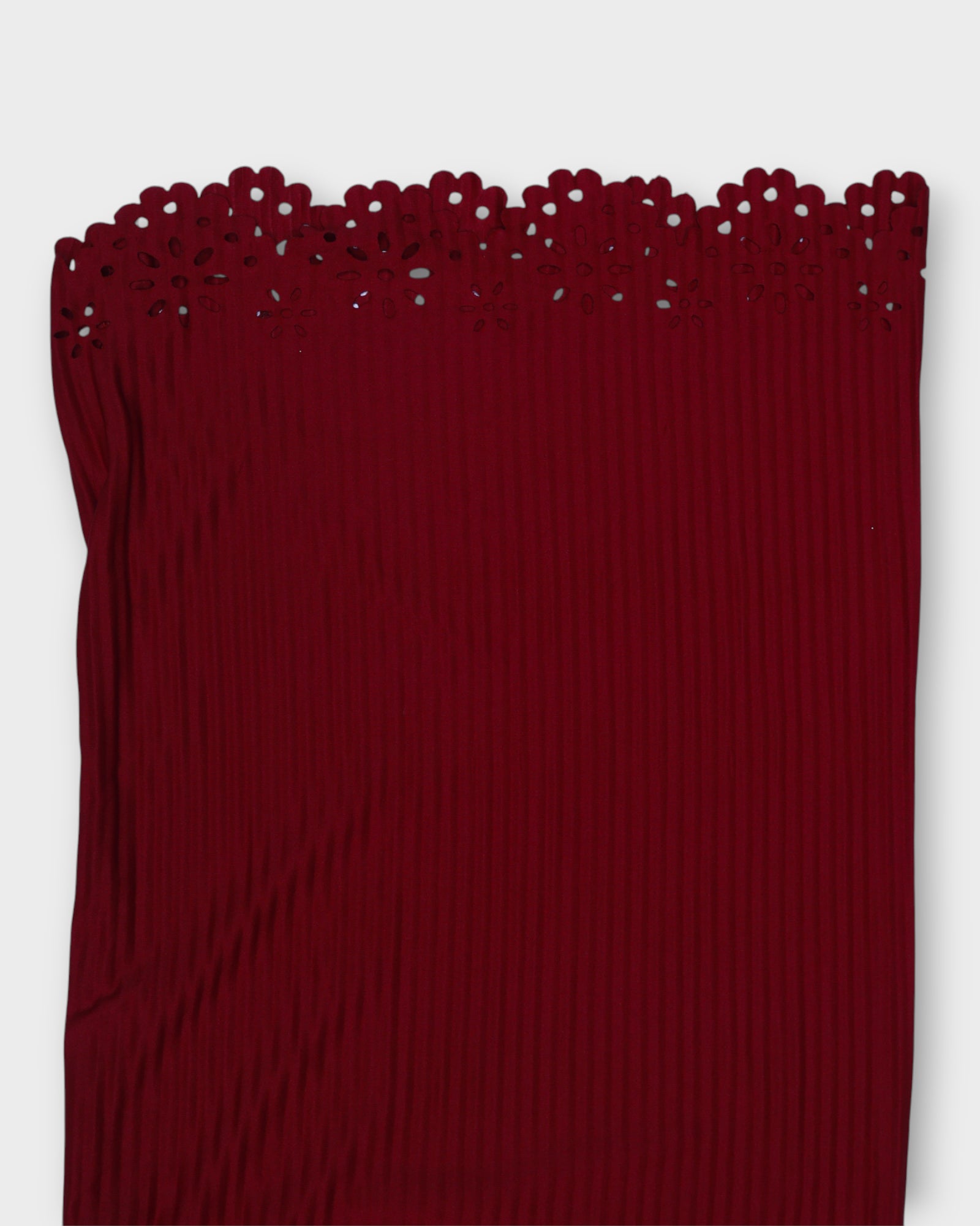 Maroon Cotton Palazzos with Floral Cutwork Ankles