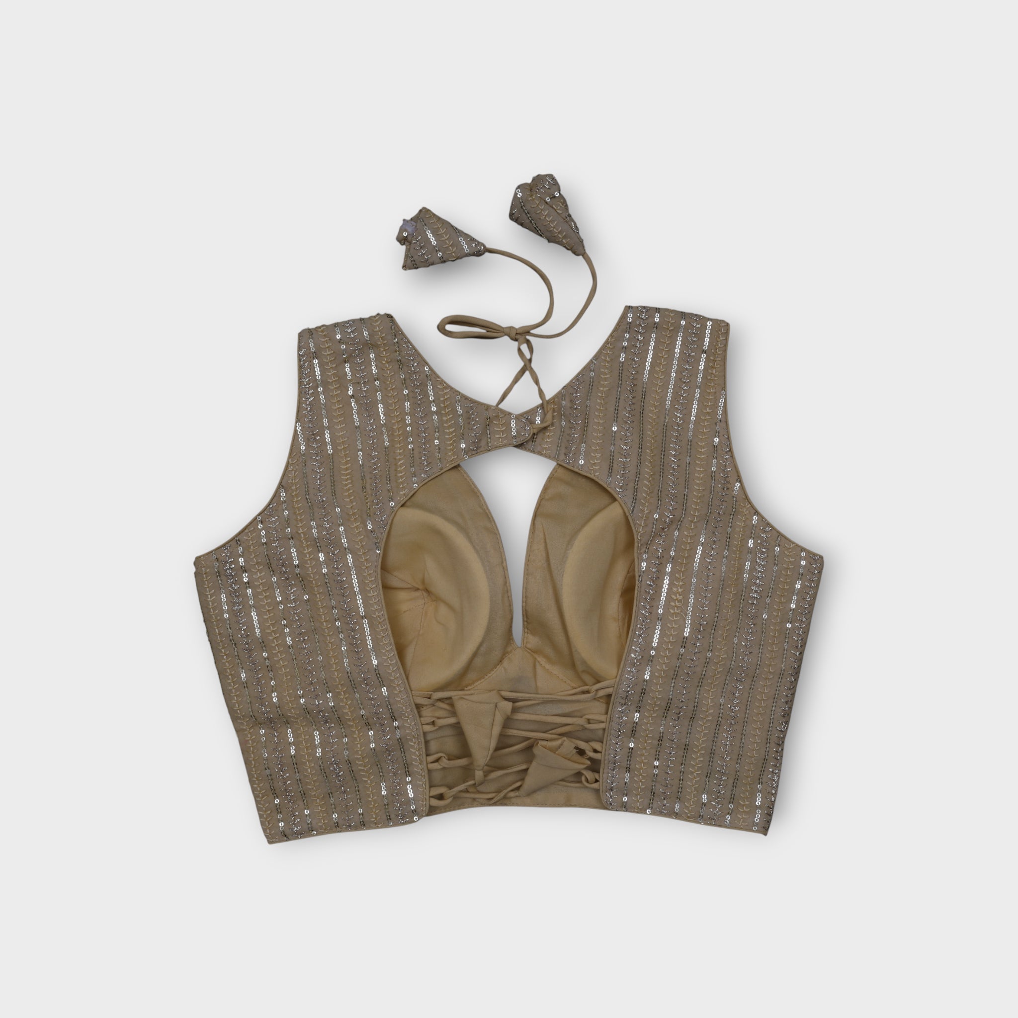Georgette Tie Back V Neck Readymade Blouse