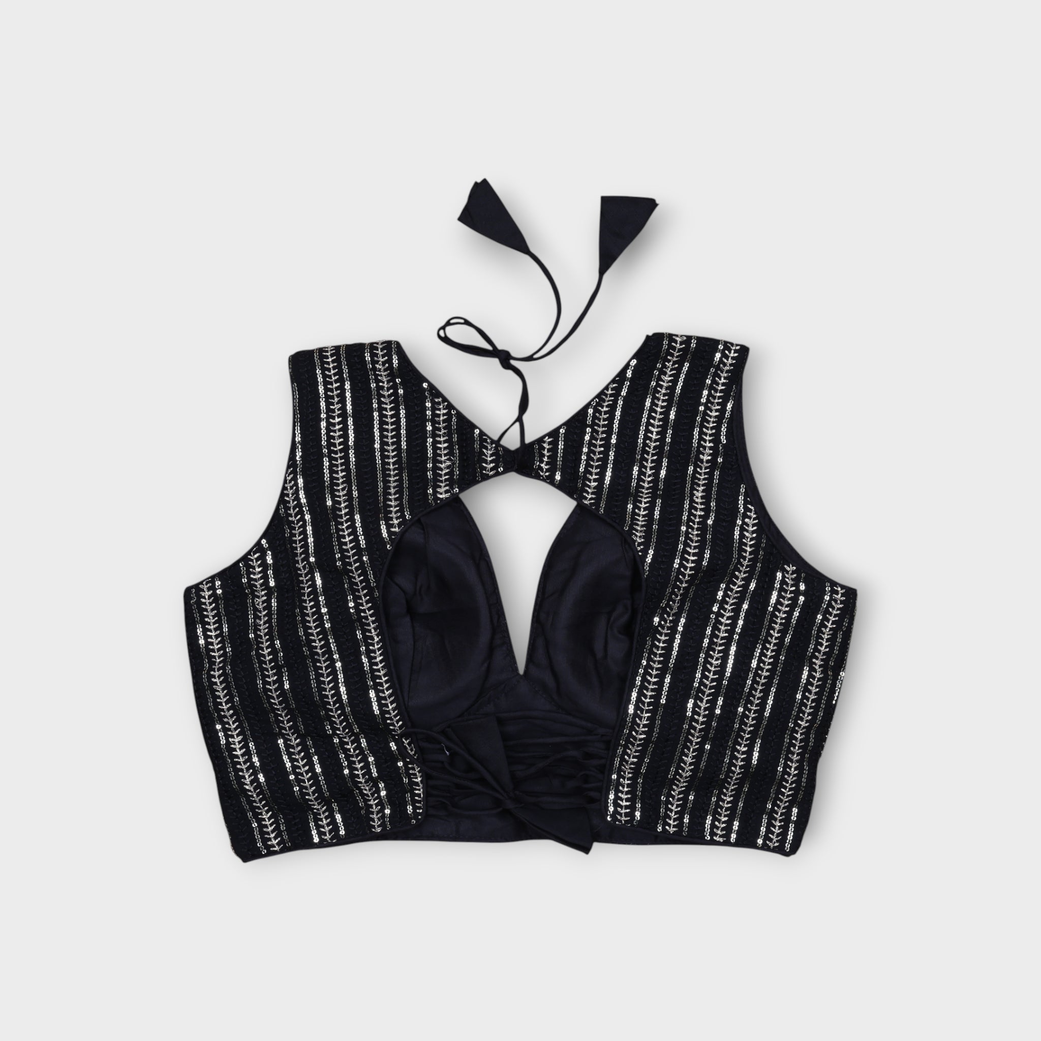 Georgette Tie Back V Neck Readymade Blouse