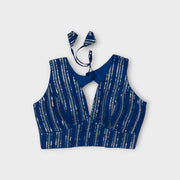 Georgette Tie Back V Neck Readymade Blouse