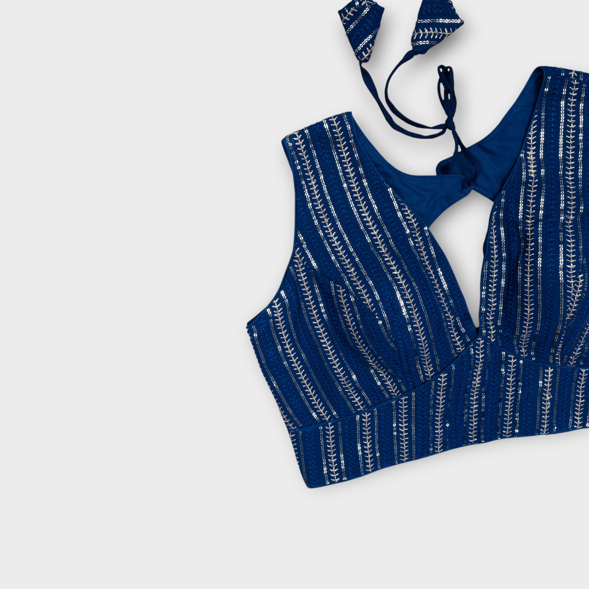 Georgette Tie Back V Neck Readymade Blouse