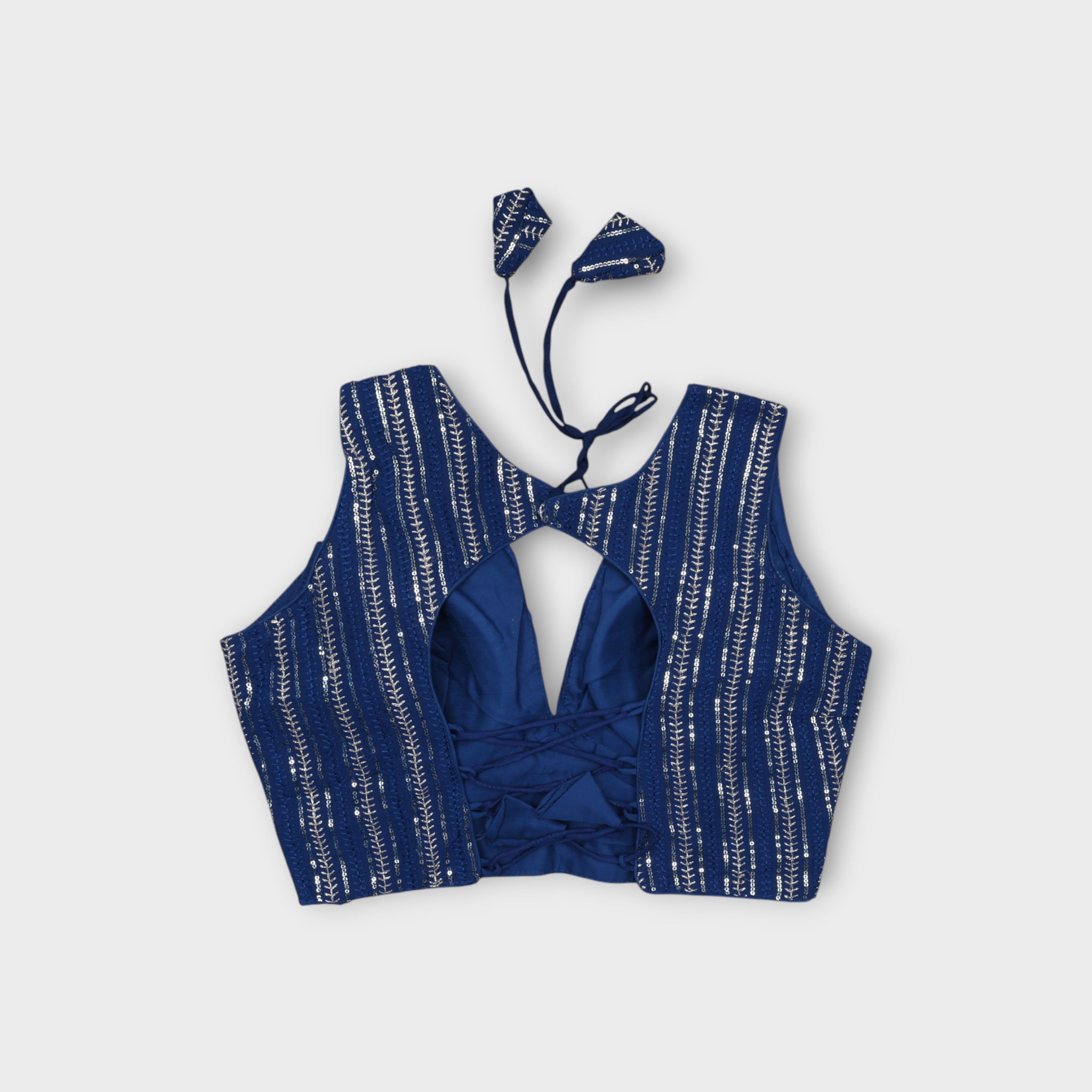 Georgette Tie Back V Neck Readymade Blouse