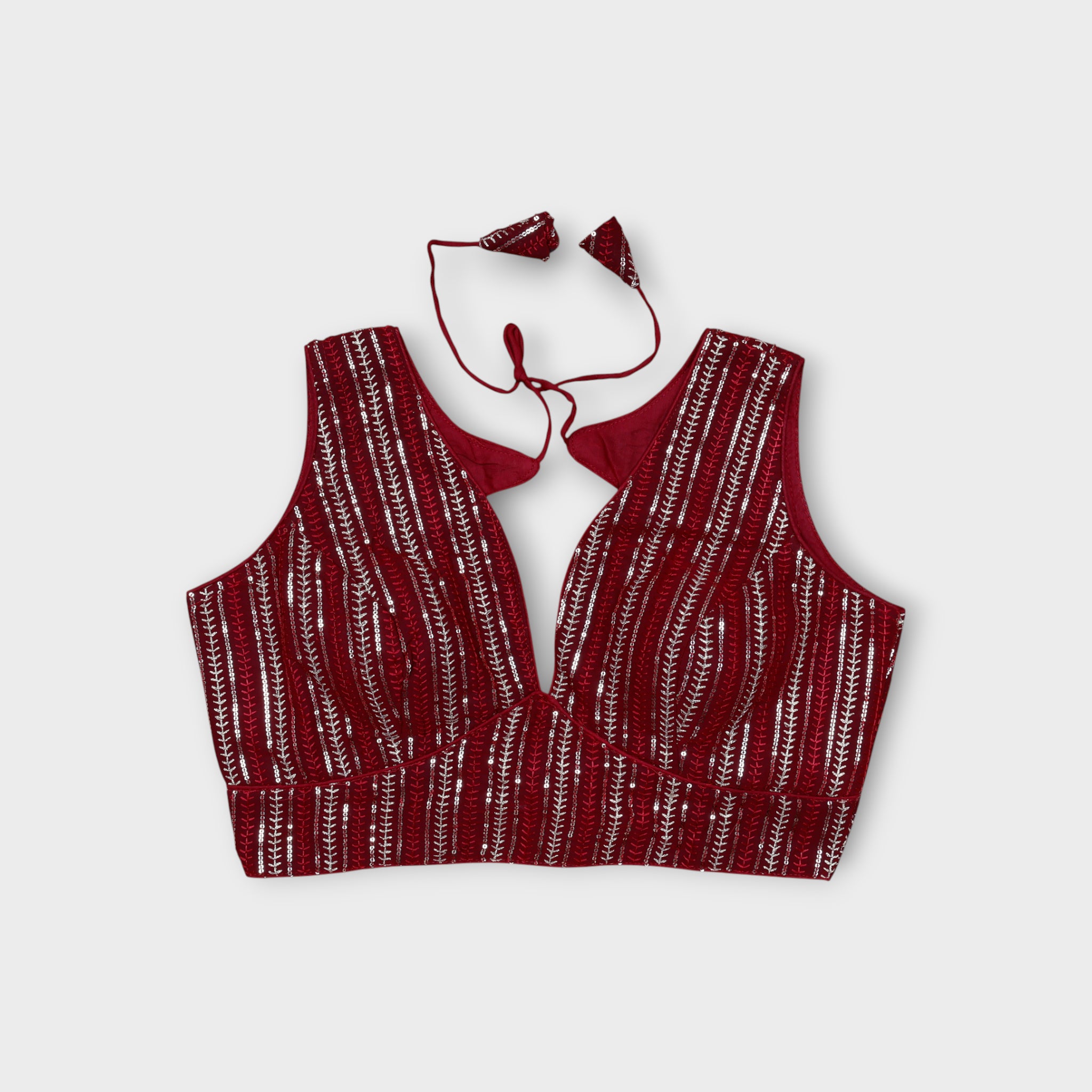 Georgette Tie Back V Neck Readymade Blouse