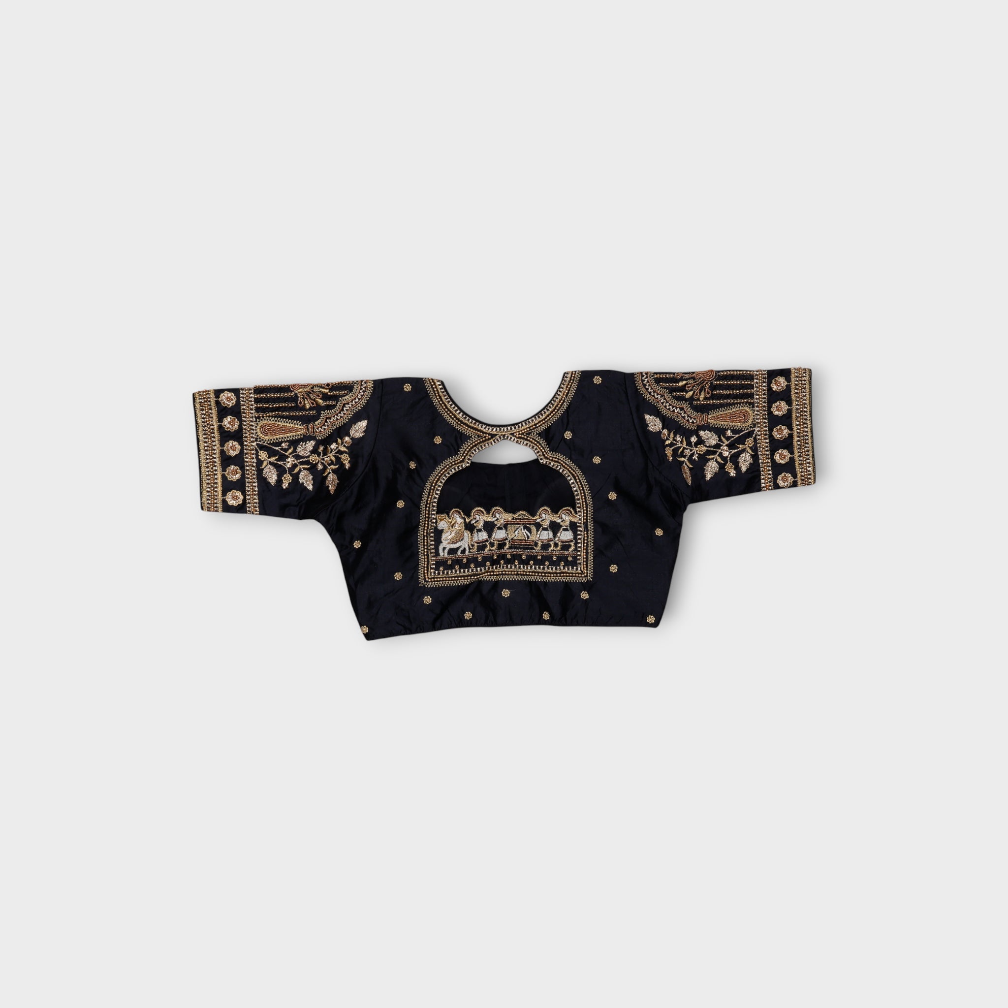 Silk Cutout Embroidered Readymade Blouse