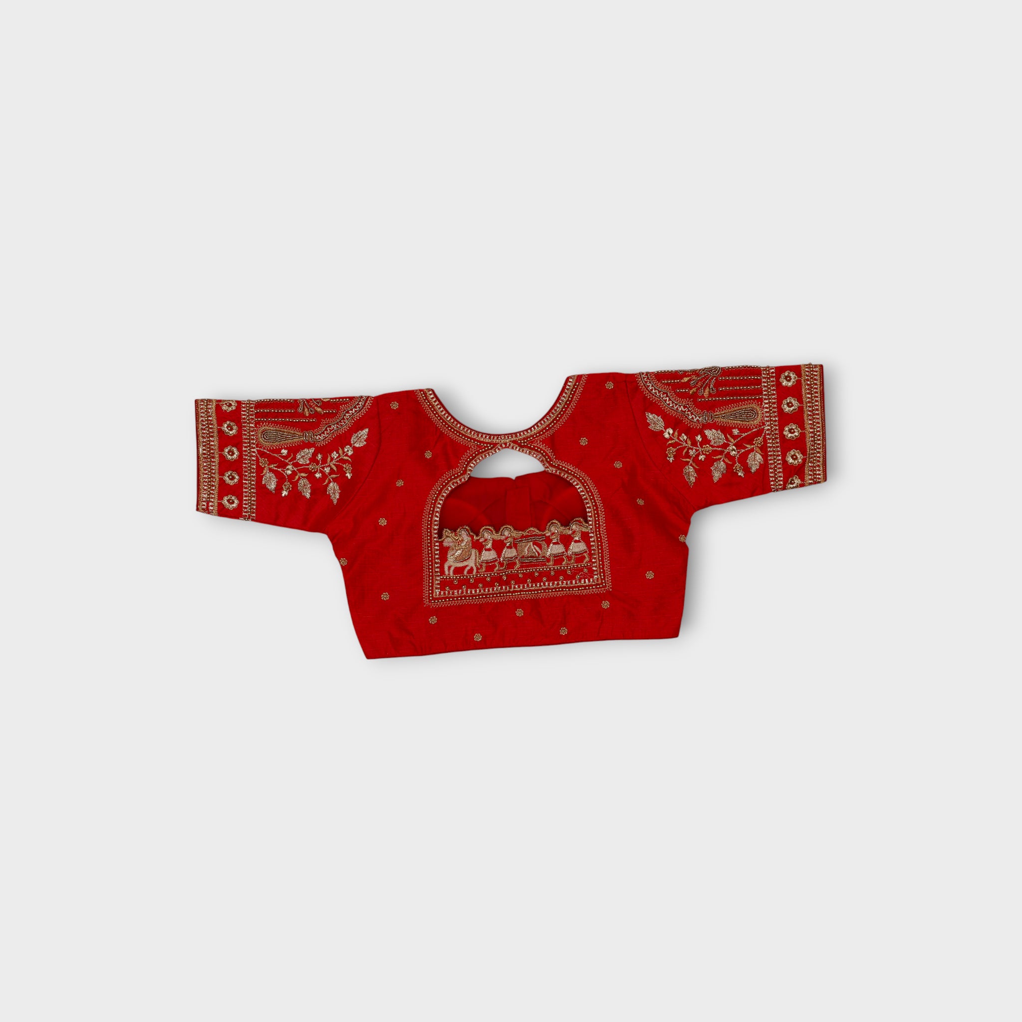Silk Cutout Embroidered Readymade Blouse