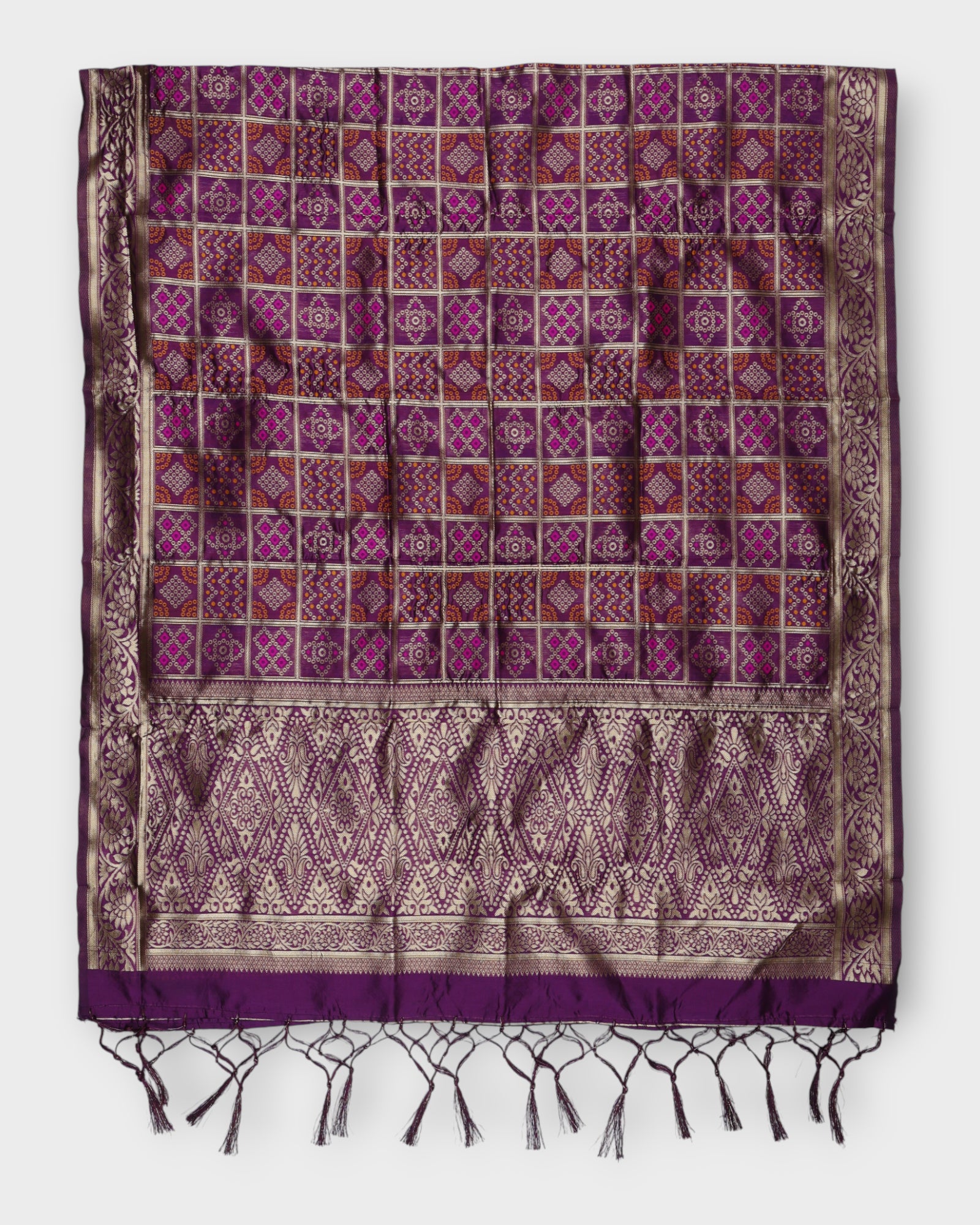Timeless Chanderi Dupatta with Gold Accents