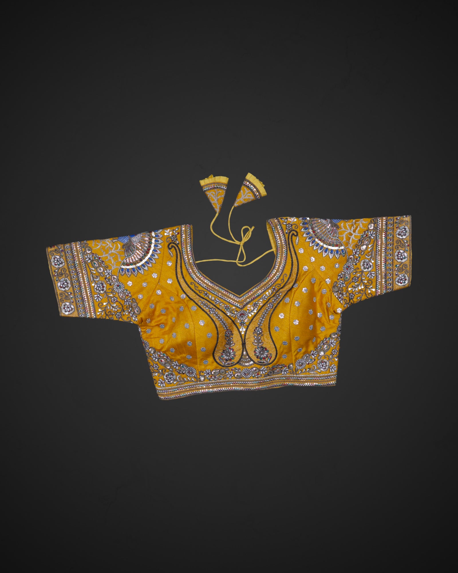 Silk V Neck Readymade Blouse