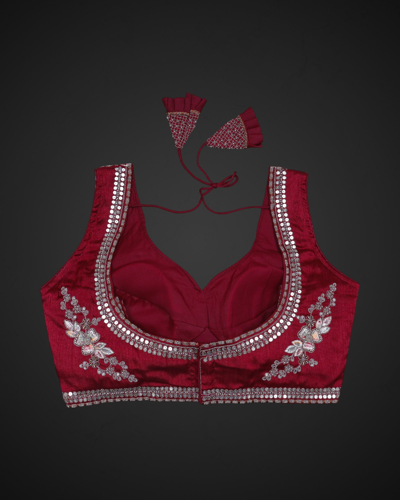 Italian Silk Embroidered Readymade Blouse