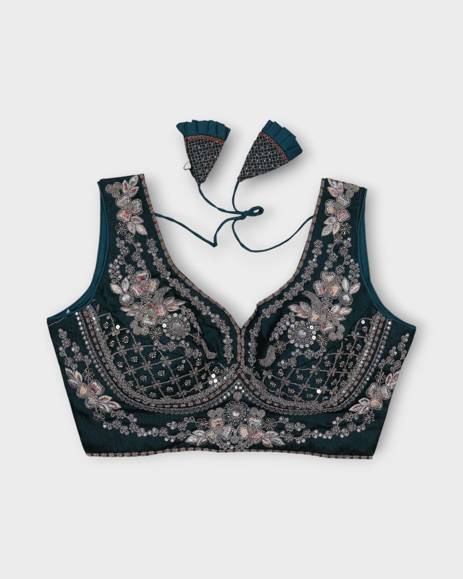 Italian Silk Embroidered Readymade Blouse
