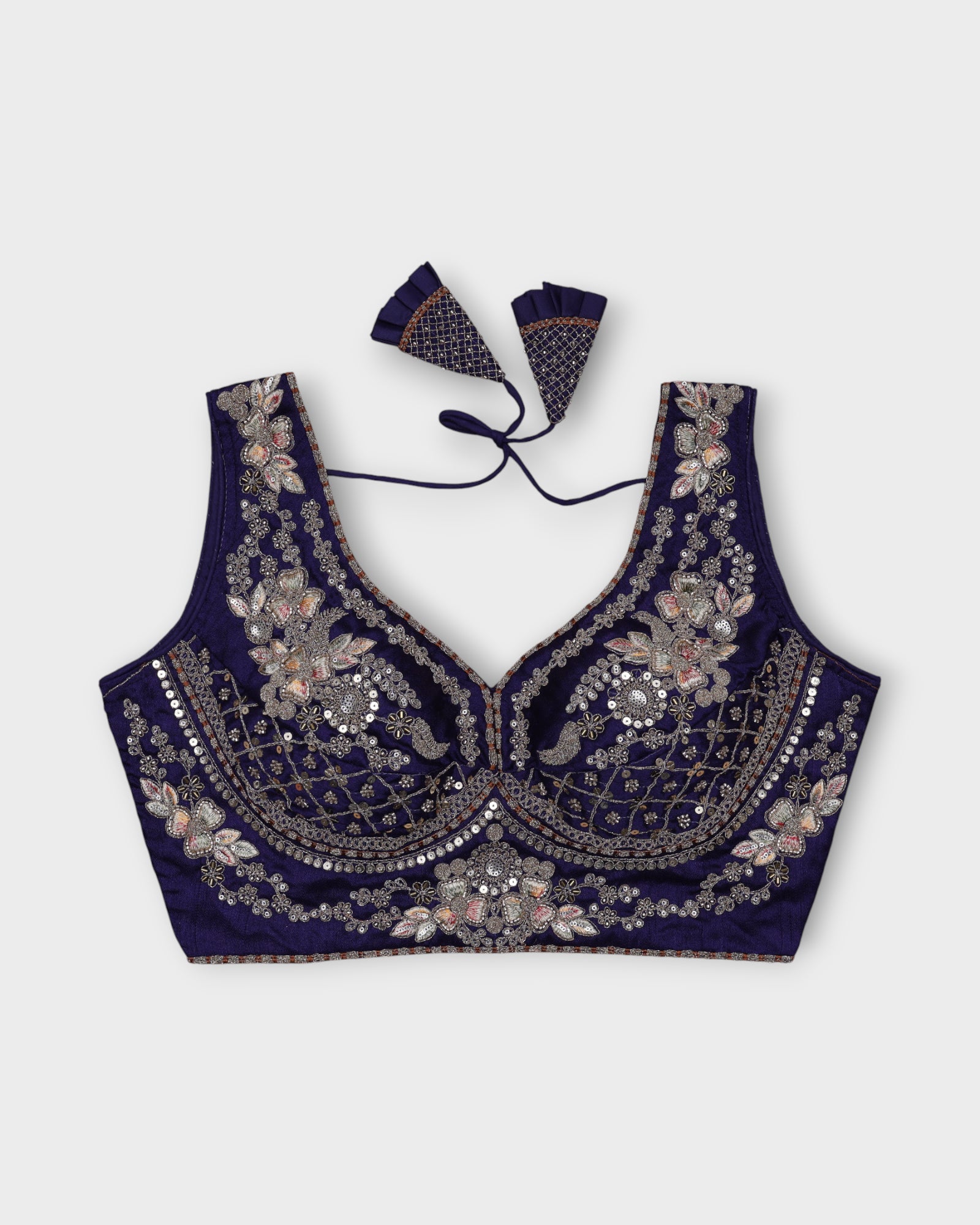 Italian Silk Embroidered Readymade Blouse