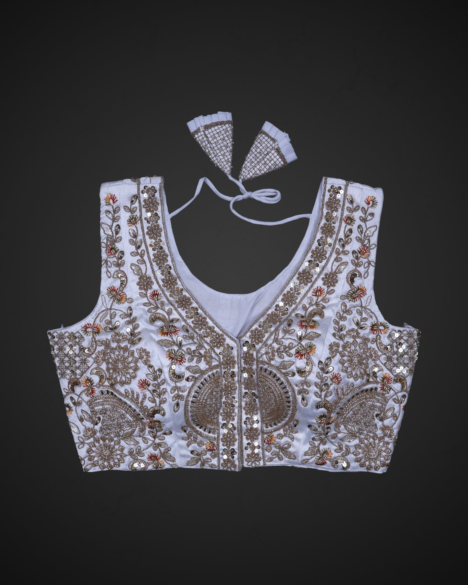 Silk V Neck Flattering Readymade Blouse