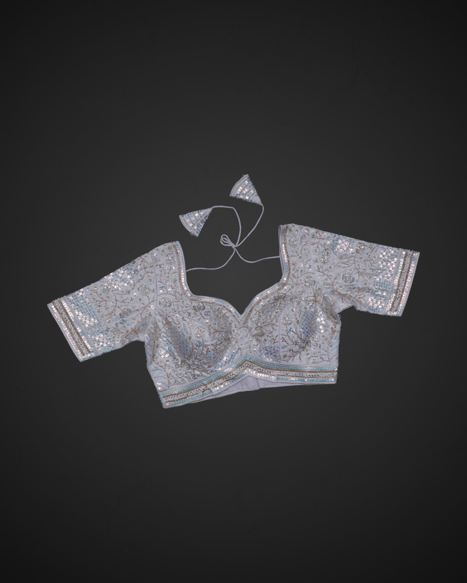 Cosmos Silk Embroidered Readymade Blouse