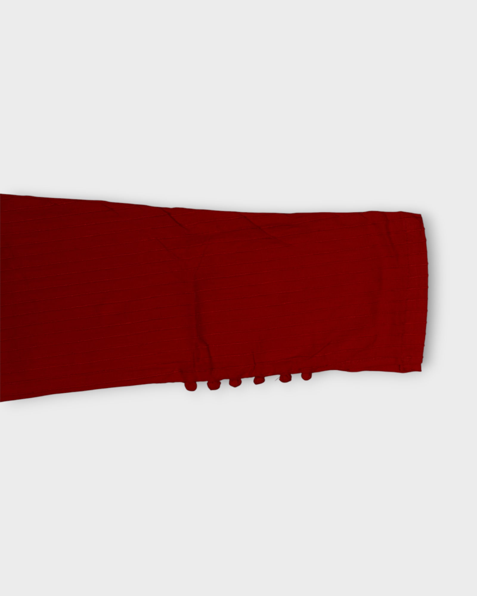 Red Cotton Ankle Length Pants