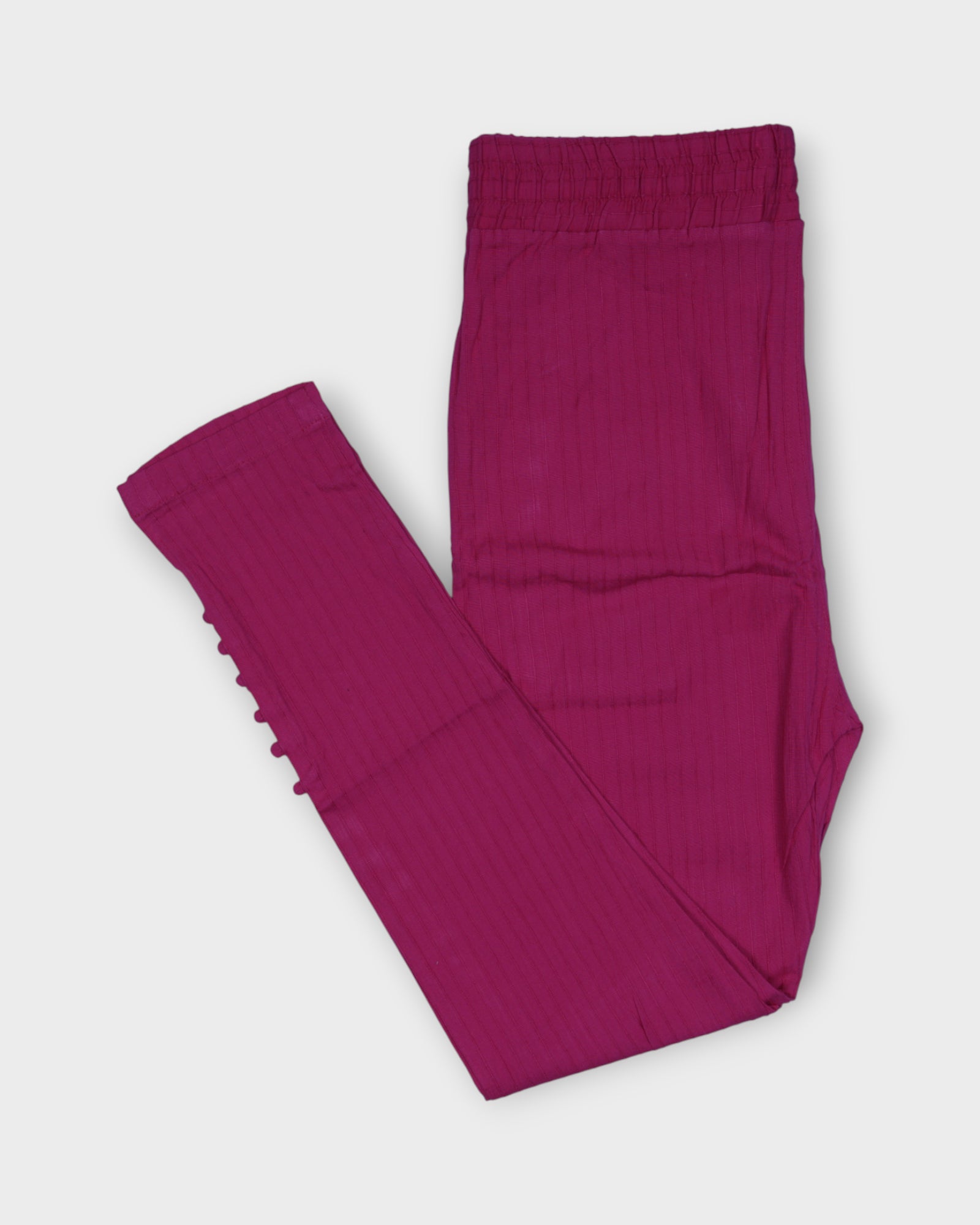 Pink Cotton Straight Pants