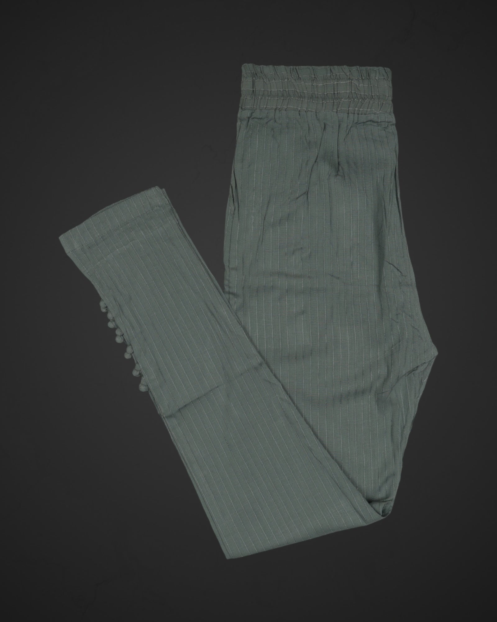 Mint Green Cotton Straight Pants