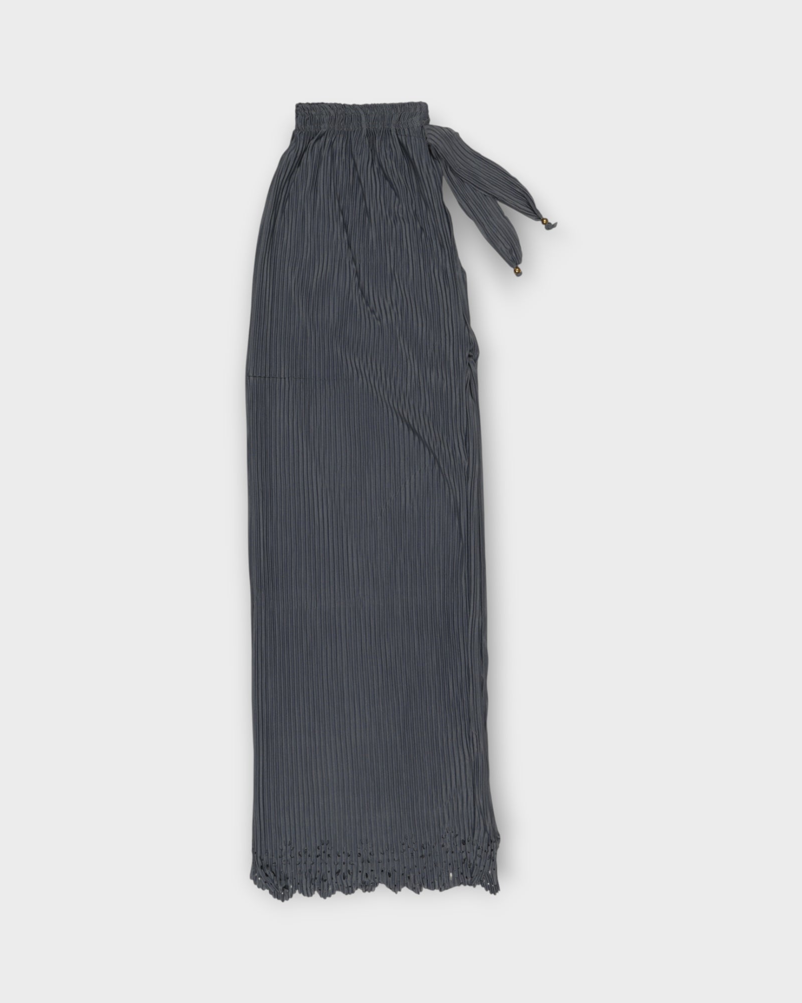 Grey Cotton Flared Palazzo Pants