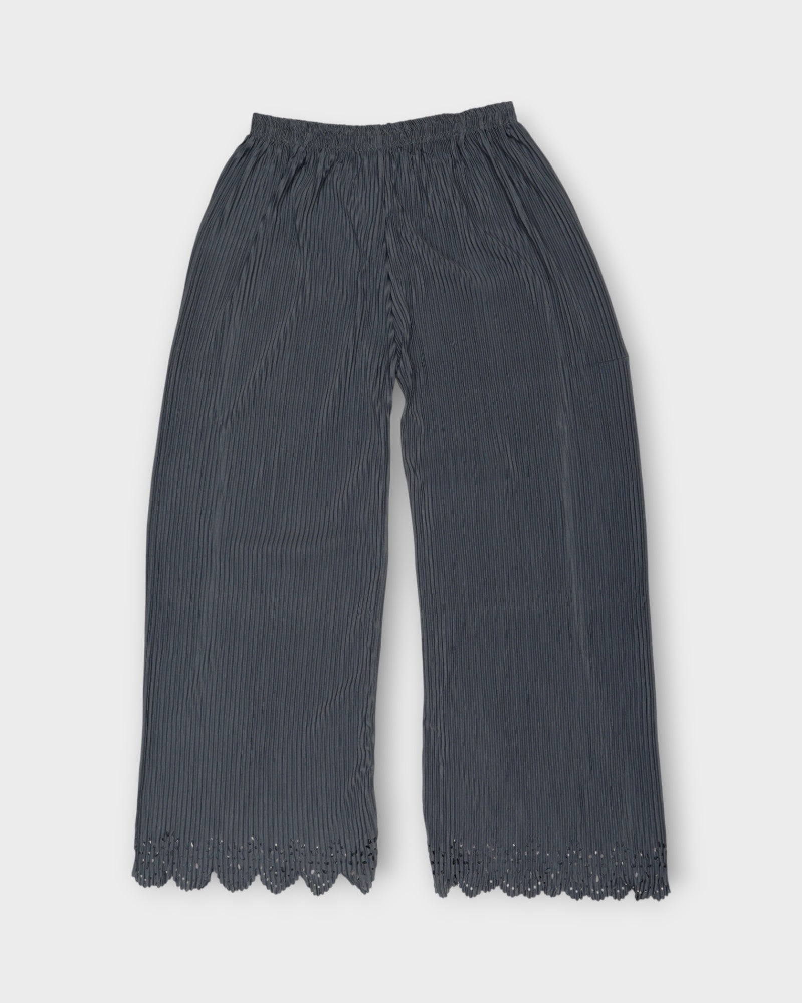 Grey Cotton Flared Palazzo Pants