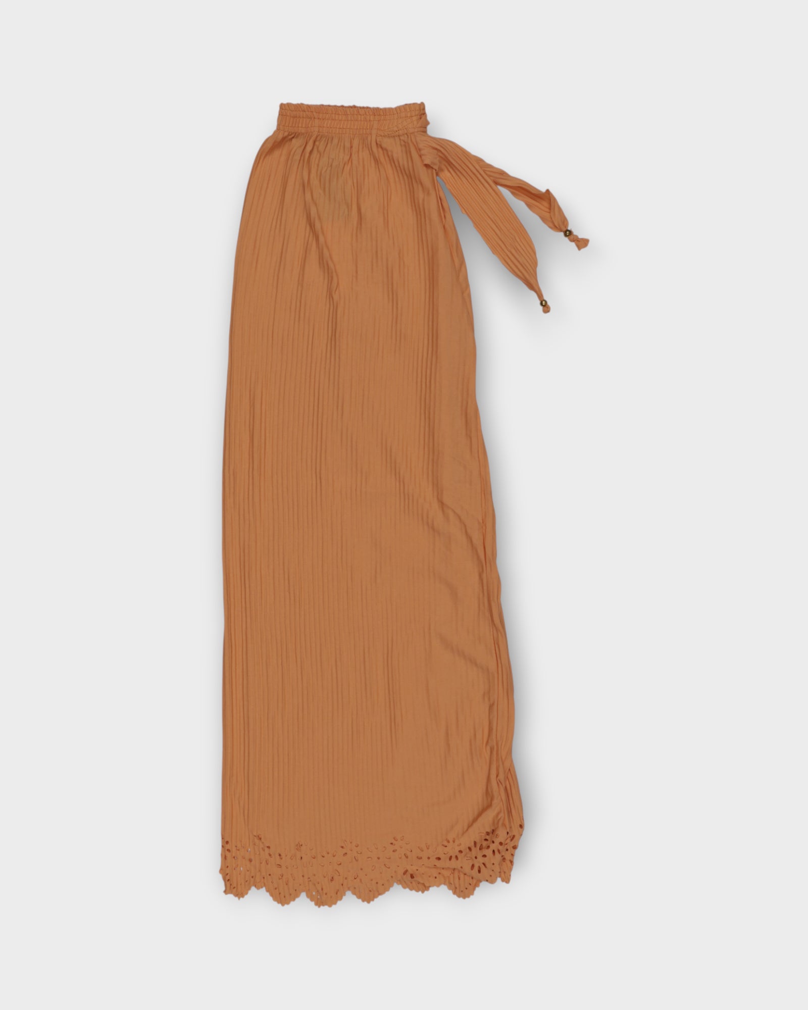 Orange Cotton Flared Palazzo Pants