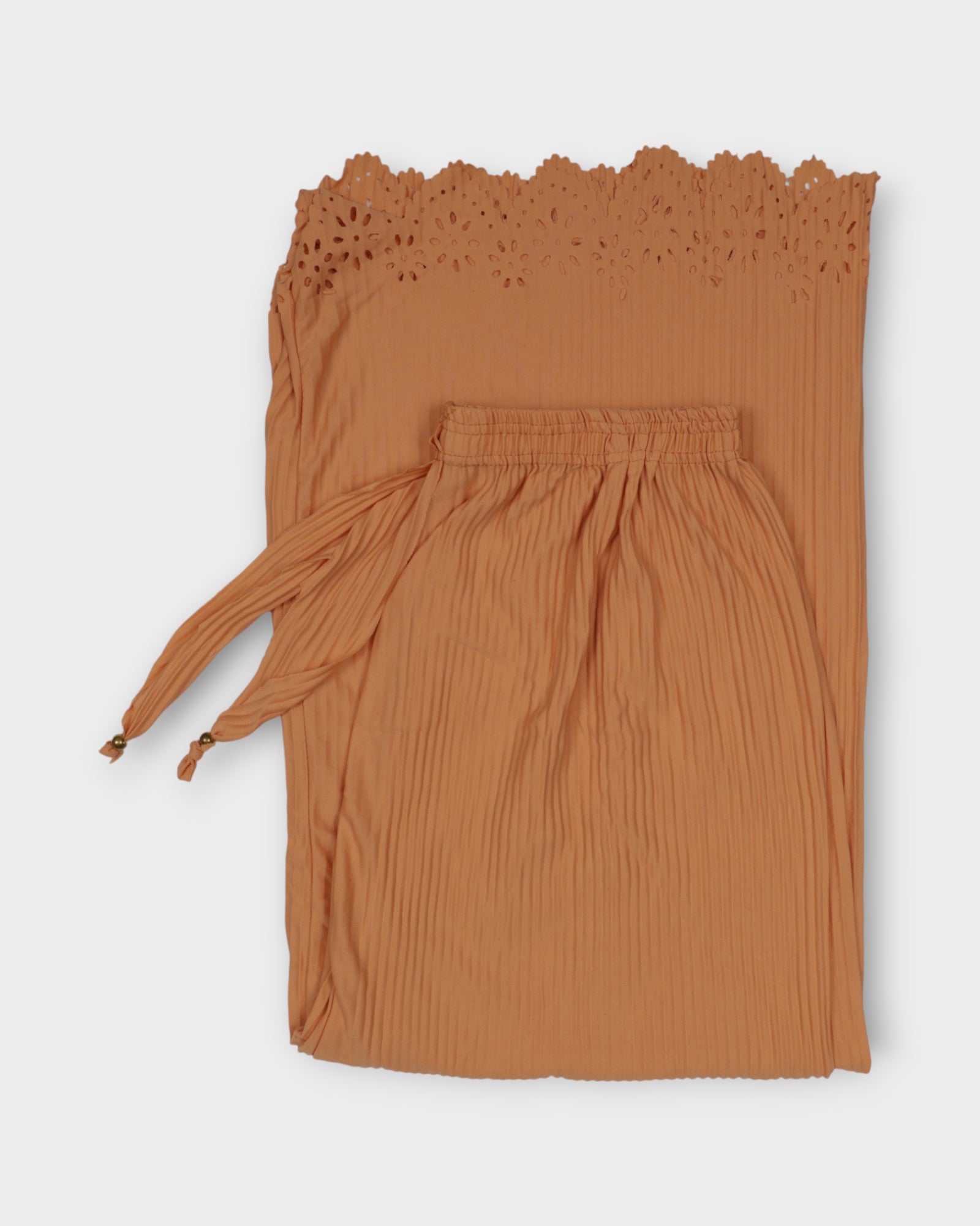 Orange Cotton Flared Palazzo Pants