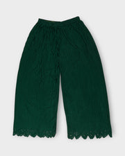 Bottle Green Cotton Flared Palazzo Pants