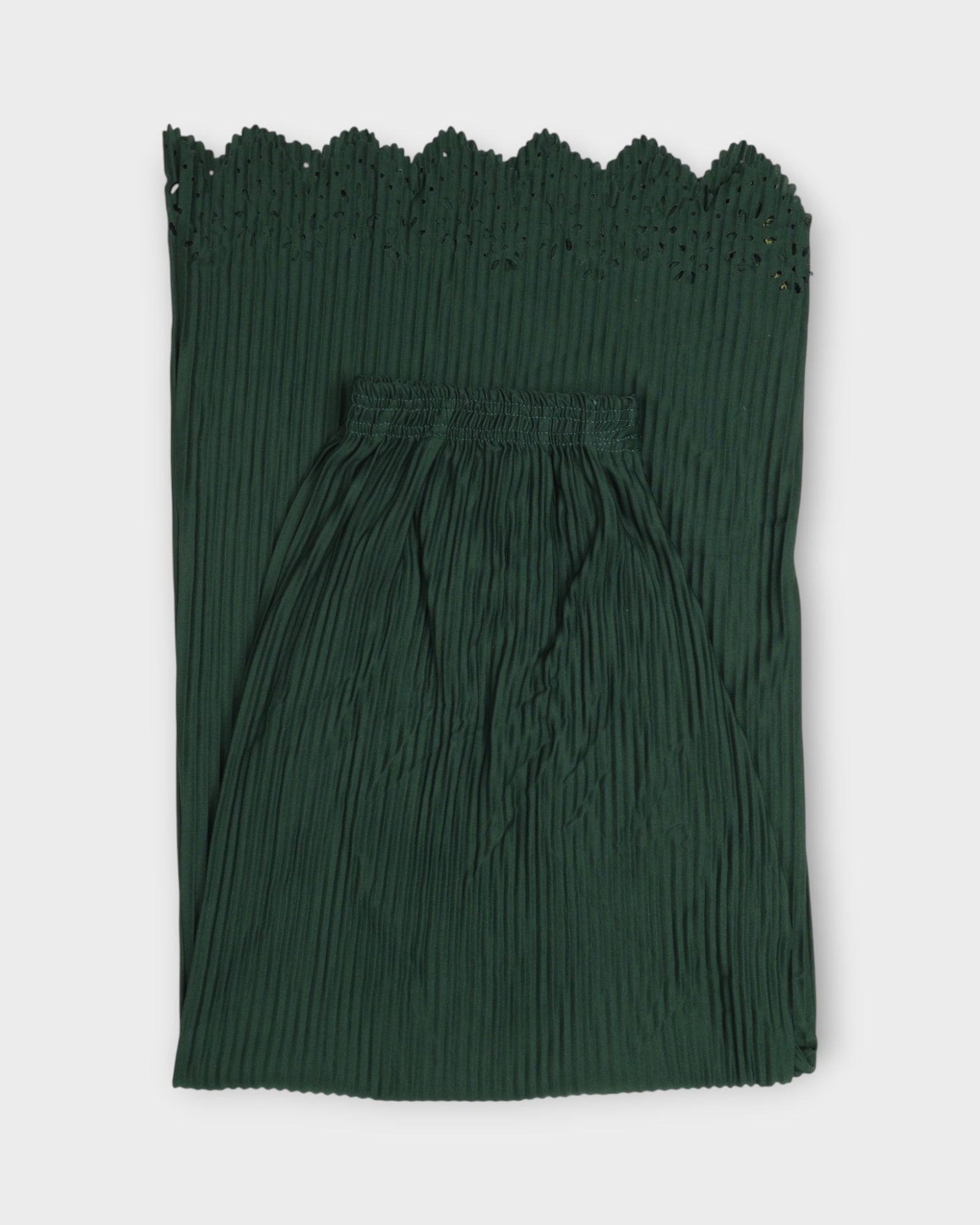Bottle Green Cotton Flared Palazzo Pants