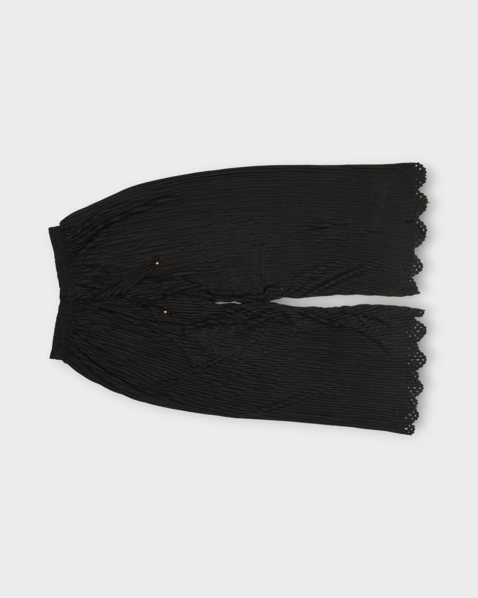 Black Cotton Flared Palazzo Pants