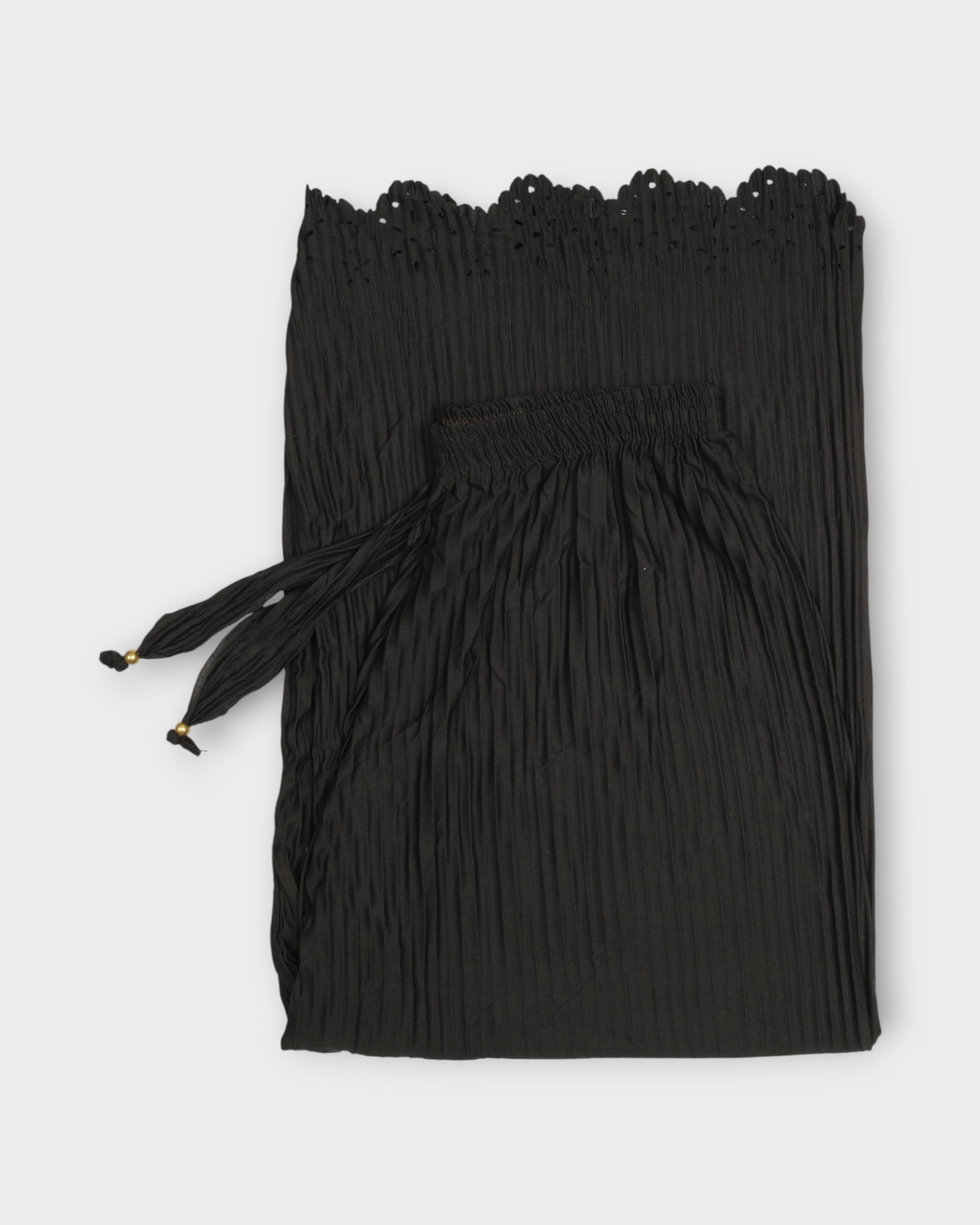 Black Cotton Flared Palazzo Pants