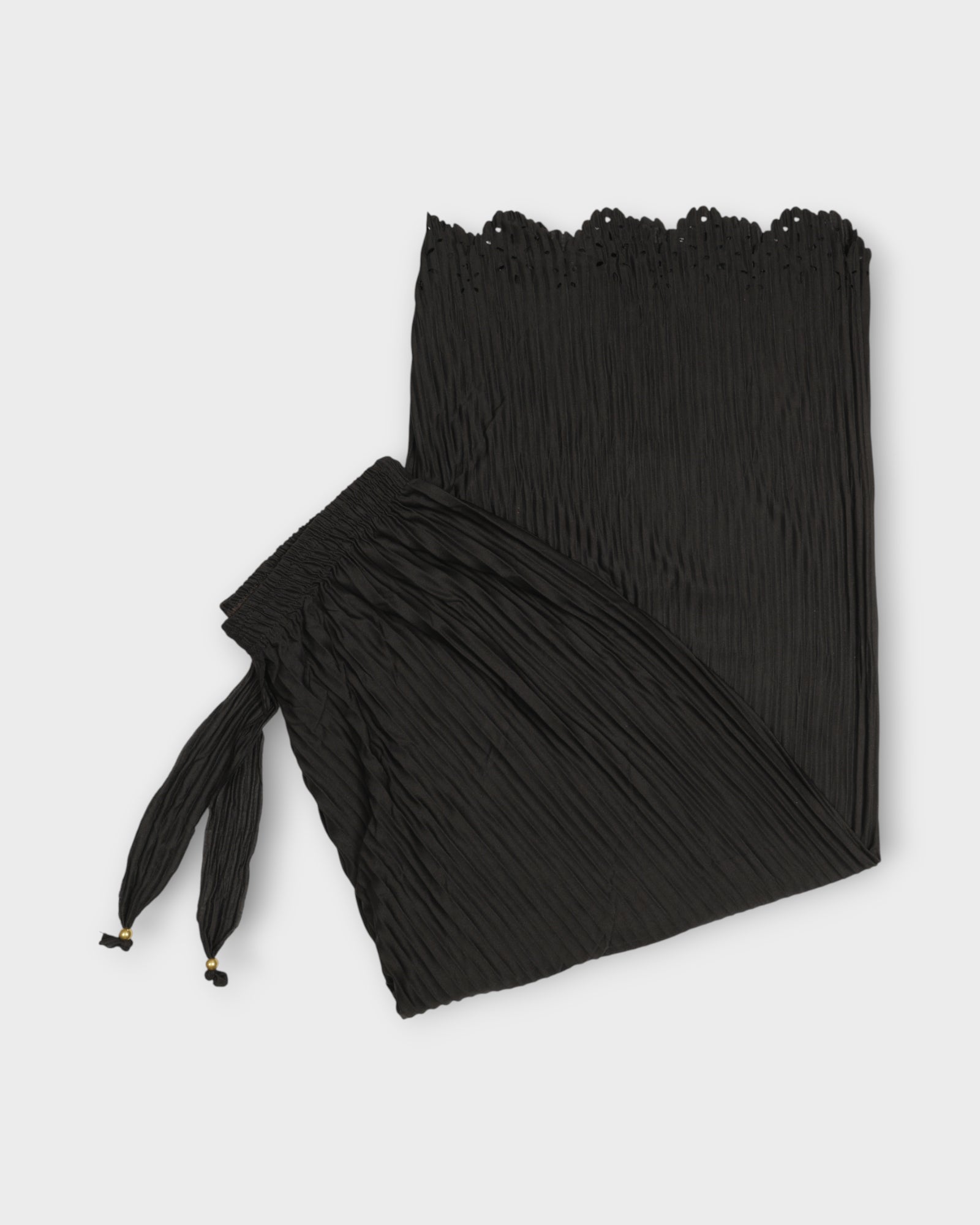 Black Cotton Flared Palazzo Pants