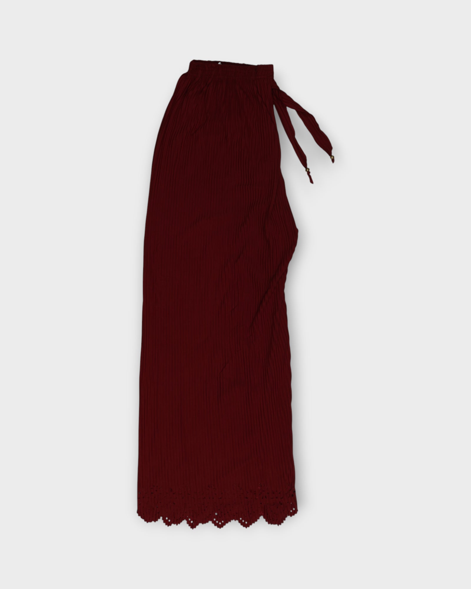 Mehroon Cotton Flared Palazzo Pants