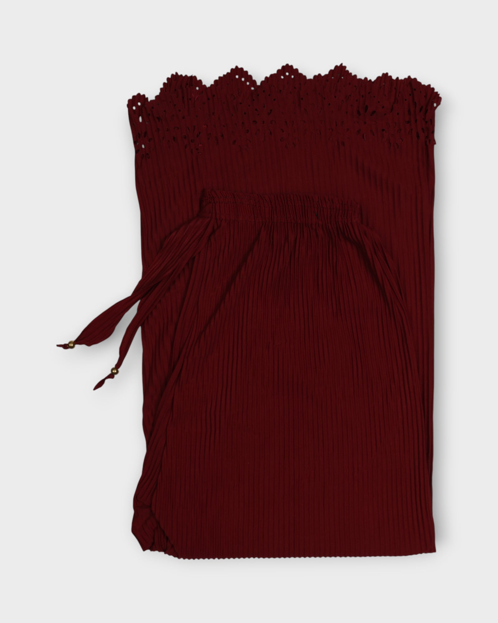 Mehroon Cotton Flared Palazzo Pants