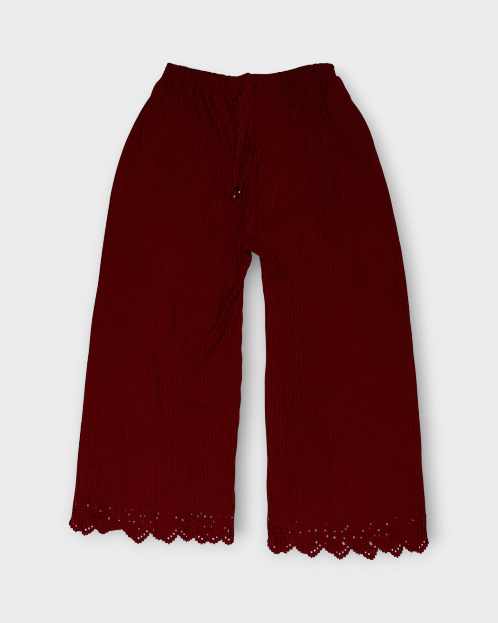 Mehroon Cotton Flared Palazzo Pants
