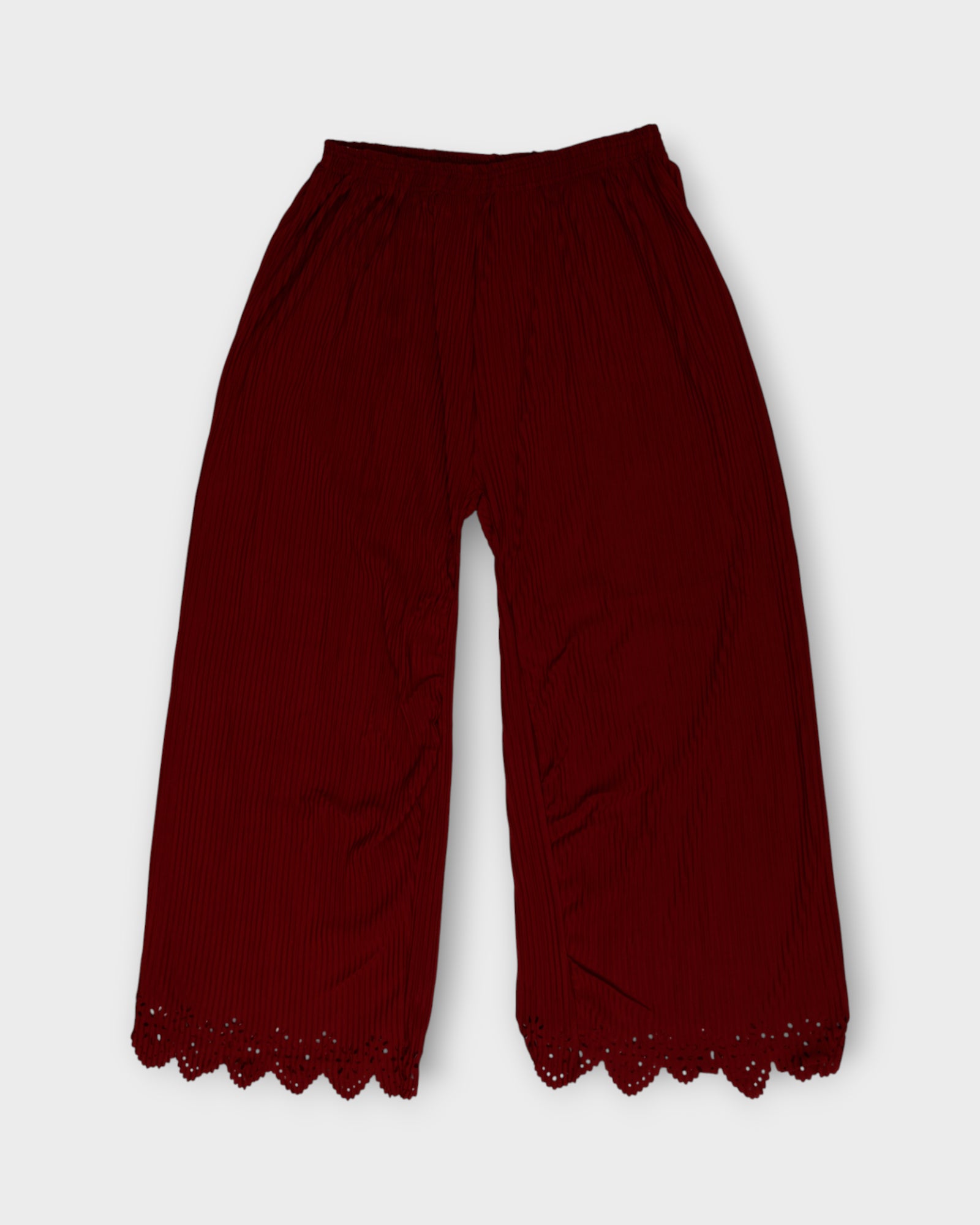Mehroon Cotton Flared Palazzo Pants