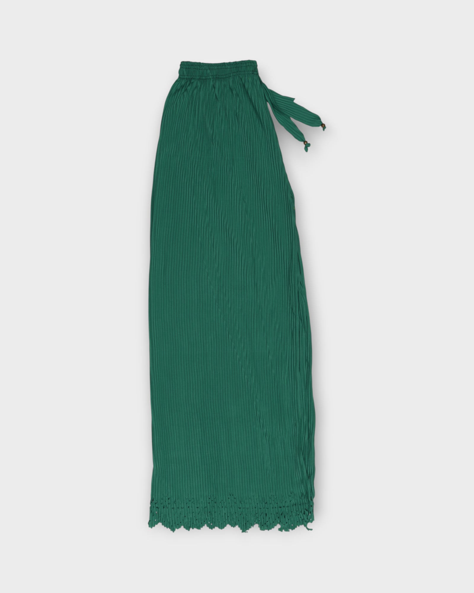 Rama Green Cotton Flared Palazzo Pants