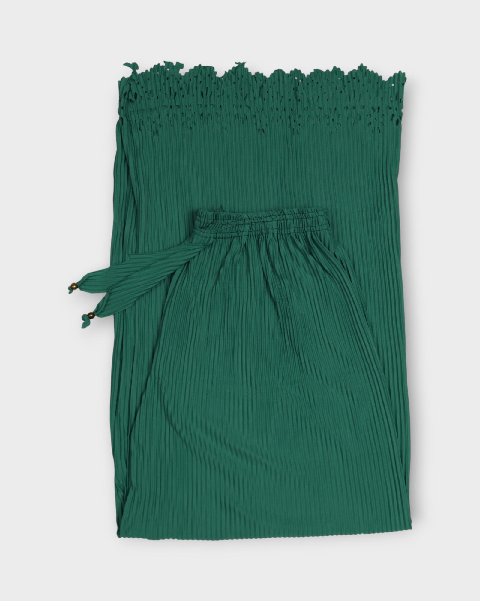 Rama Green Cotton Flared Palazzo Pants