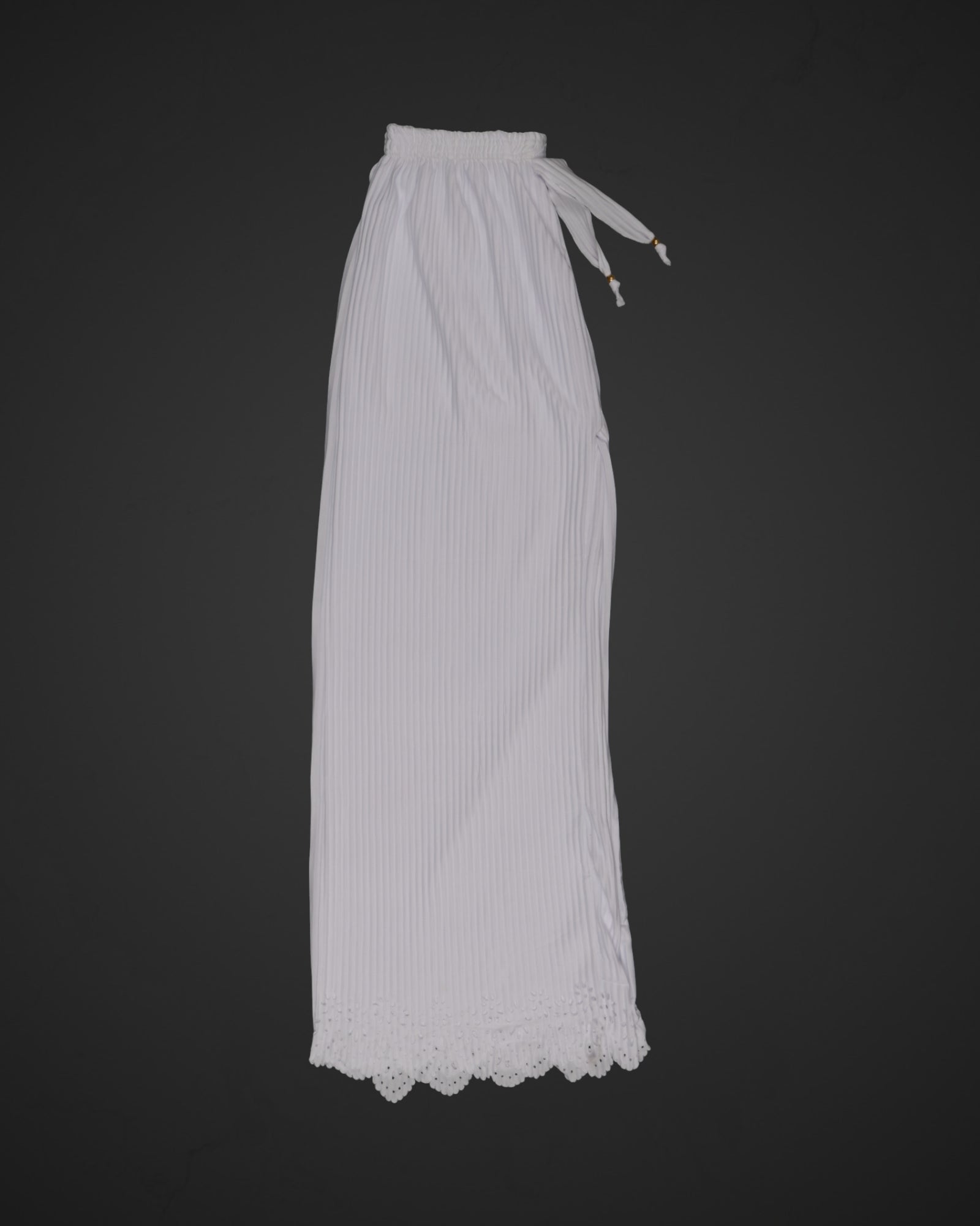 White Cotton Flared Palazzo Pants