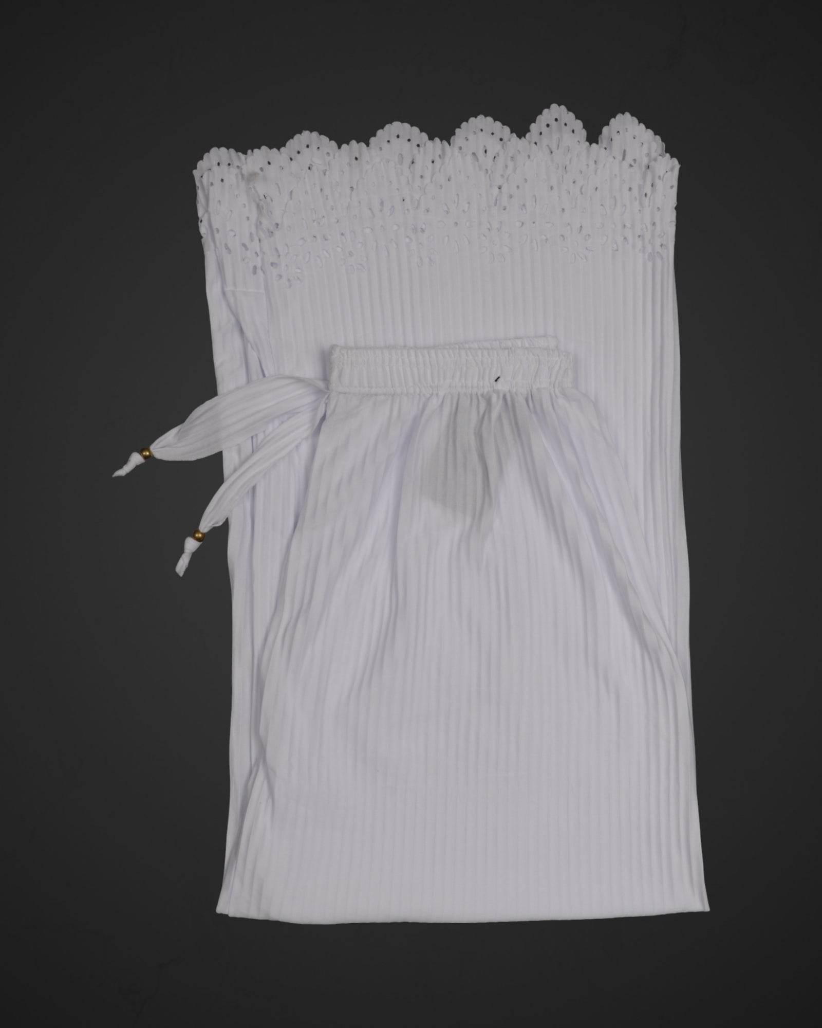 White Cotton Flared Palazzo Pants