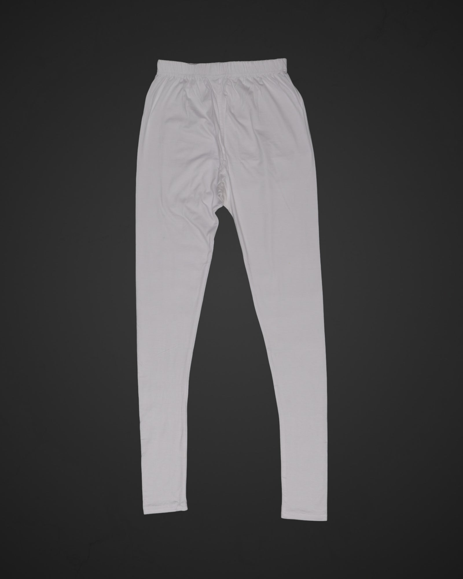 White Lycra Cotton Leggings