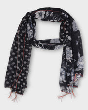 Sleek Scarf with Flowers