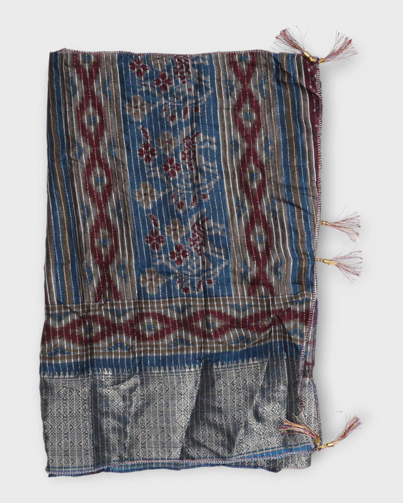 Versatile Striped Zari Scarf