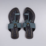 Heritage Gray Two Tone Kolhapuri Sandals