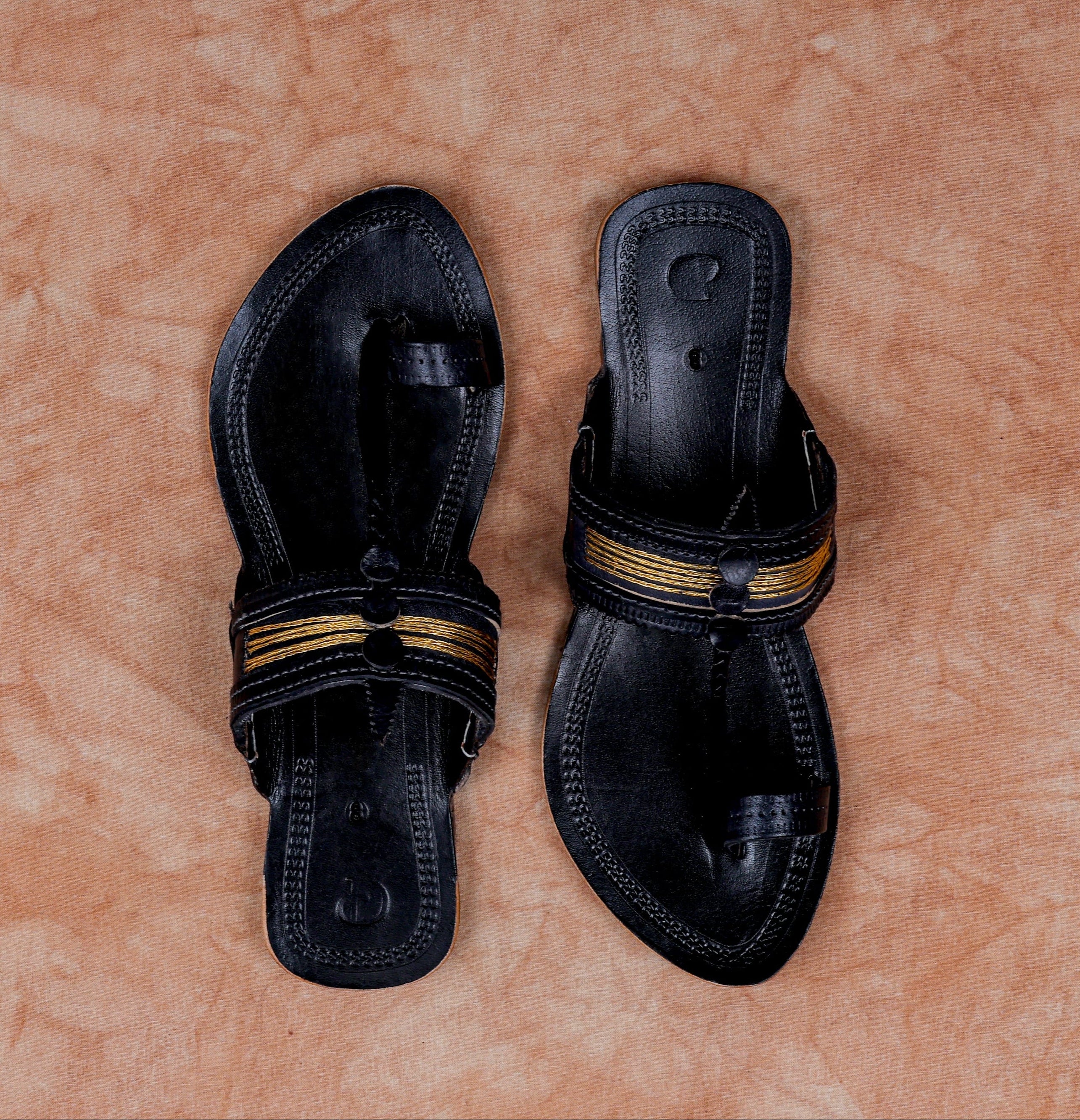 Black Handcrafted Leather Kolhapuri Sandals