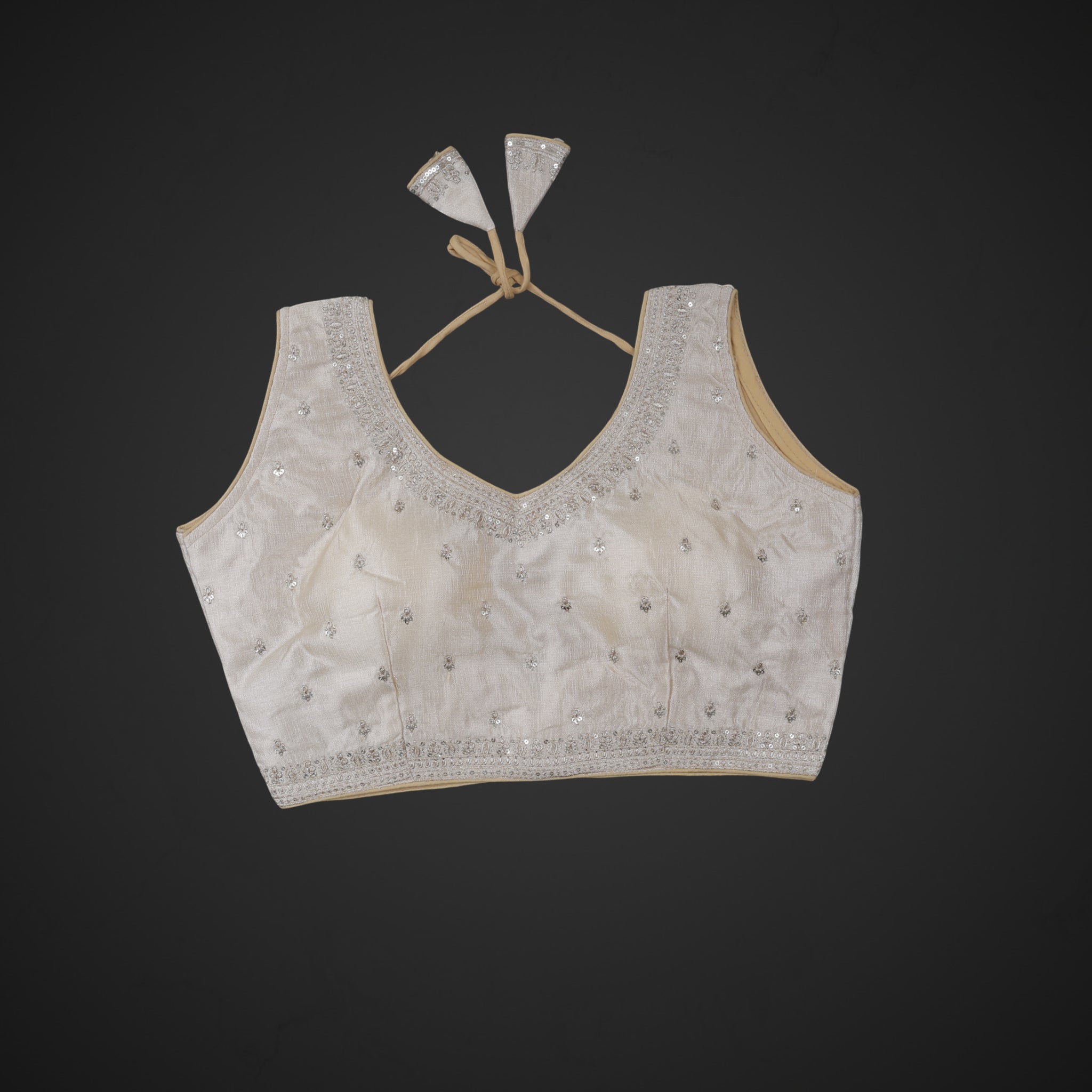 Unveil Charm Phantom Silk V Neck Blouse