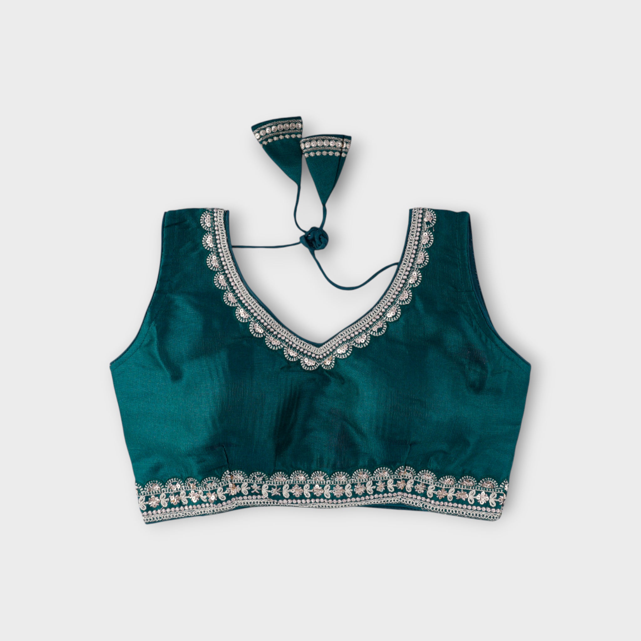 Phantom Silk V Neck Readymade Blouse