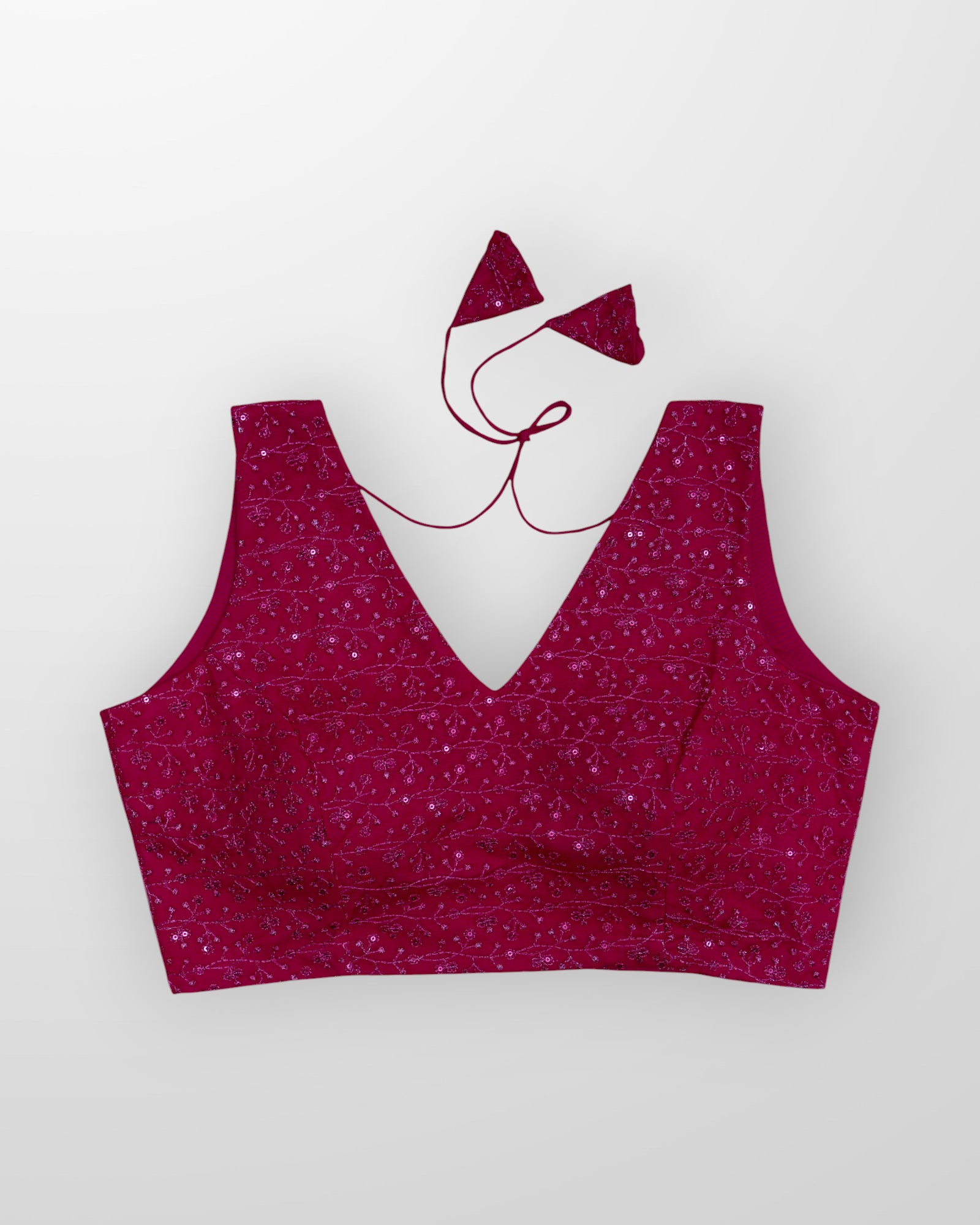 V Neck Embroidered Cotton Readymade Blouse