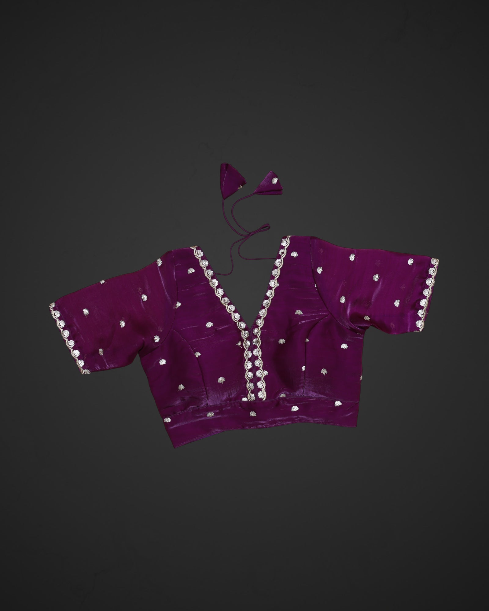Chanderi V Neck Readymade Blouse