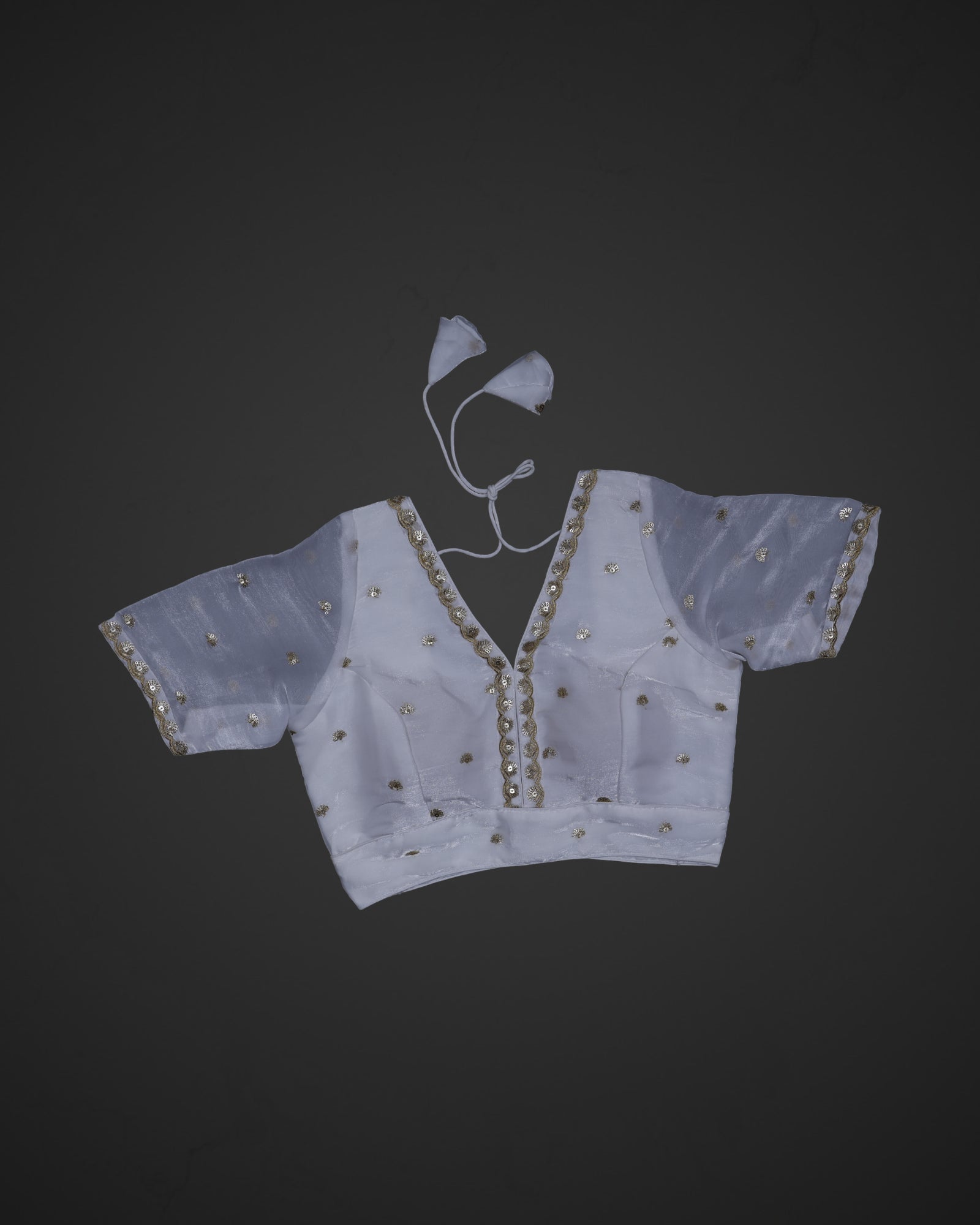Chanderi V Neck Readymade Blouse