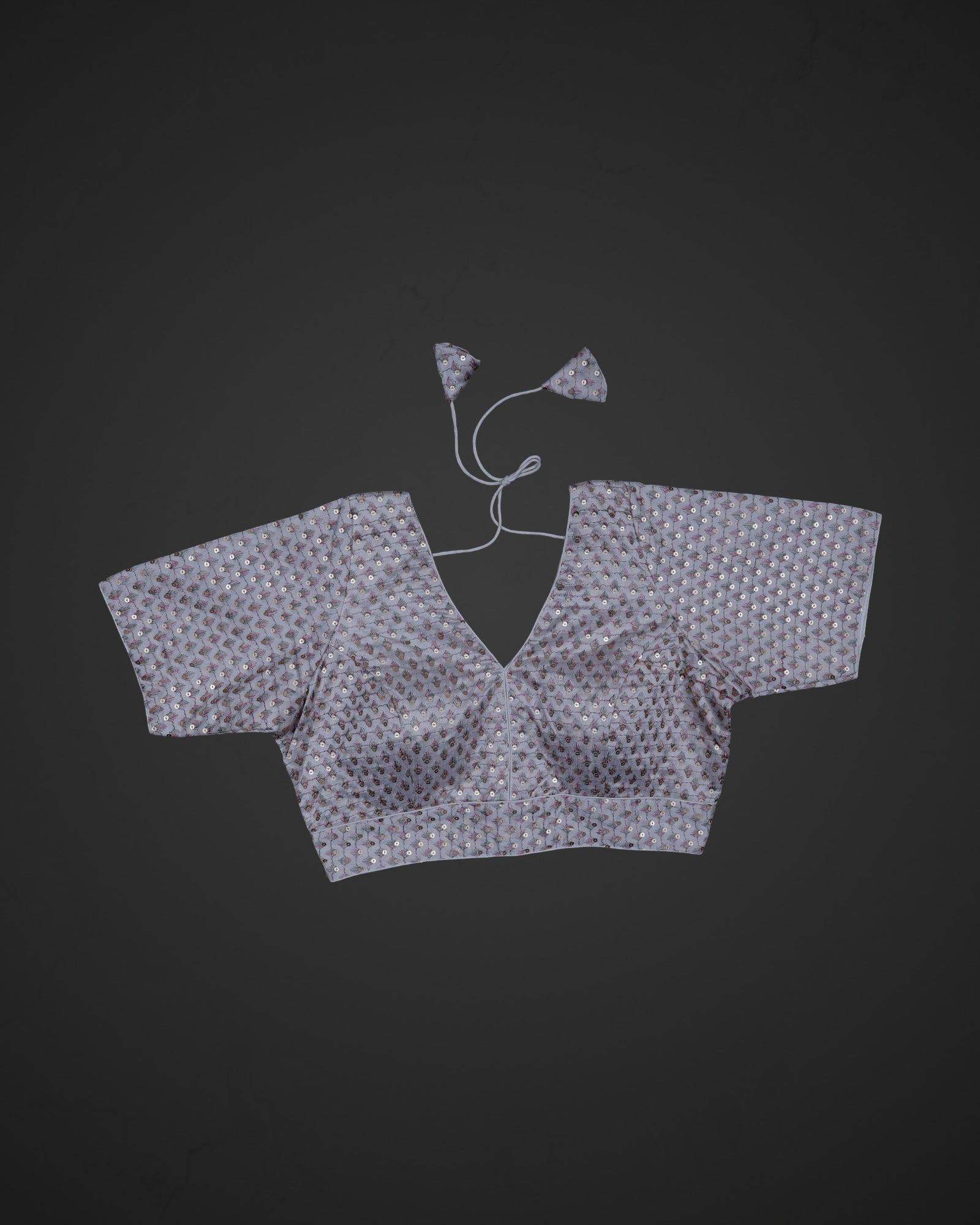 Silk V Neck Hook Back Readymade Blouse