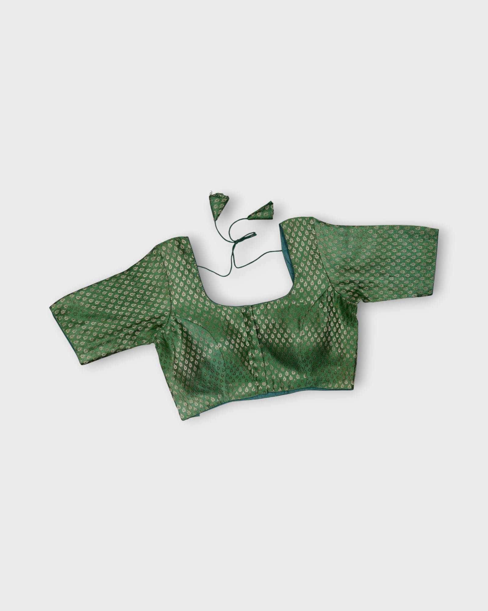 Silk Jacquard U Neck Back Design Readymade Blouse