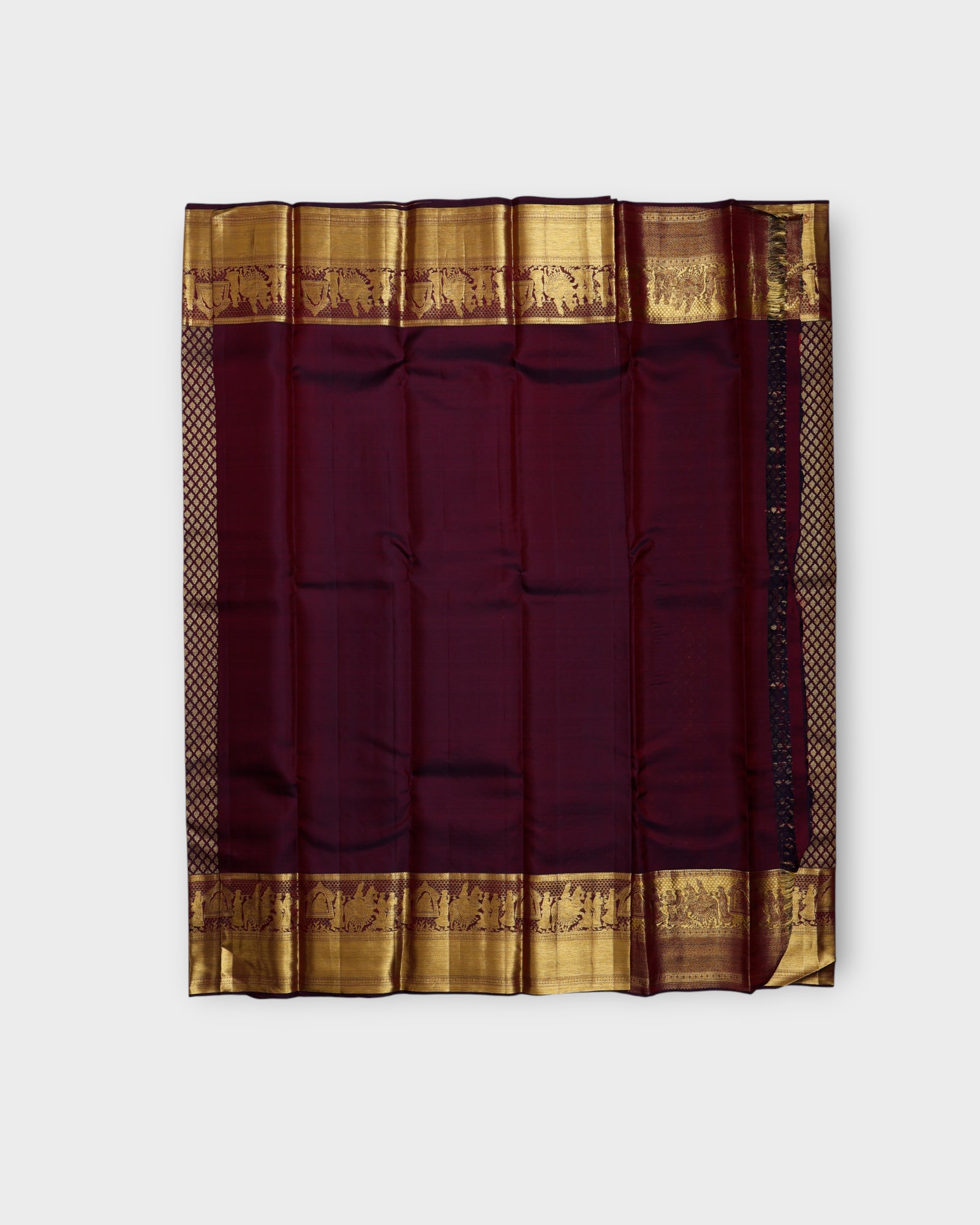 Maroon Pure Pattu Silk Saree With Border